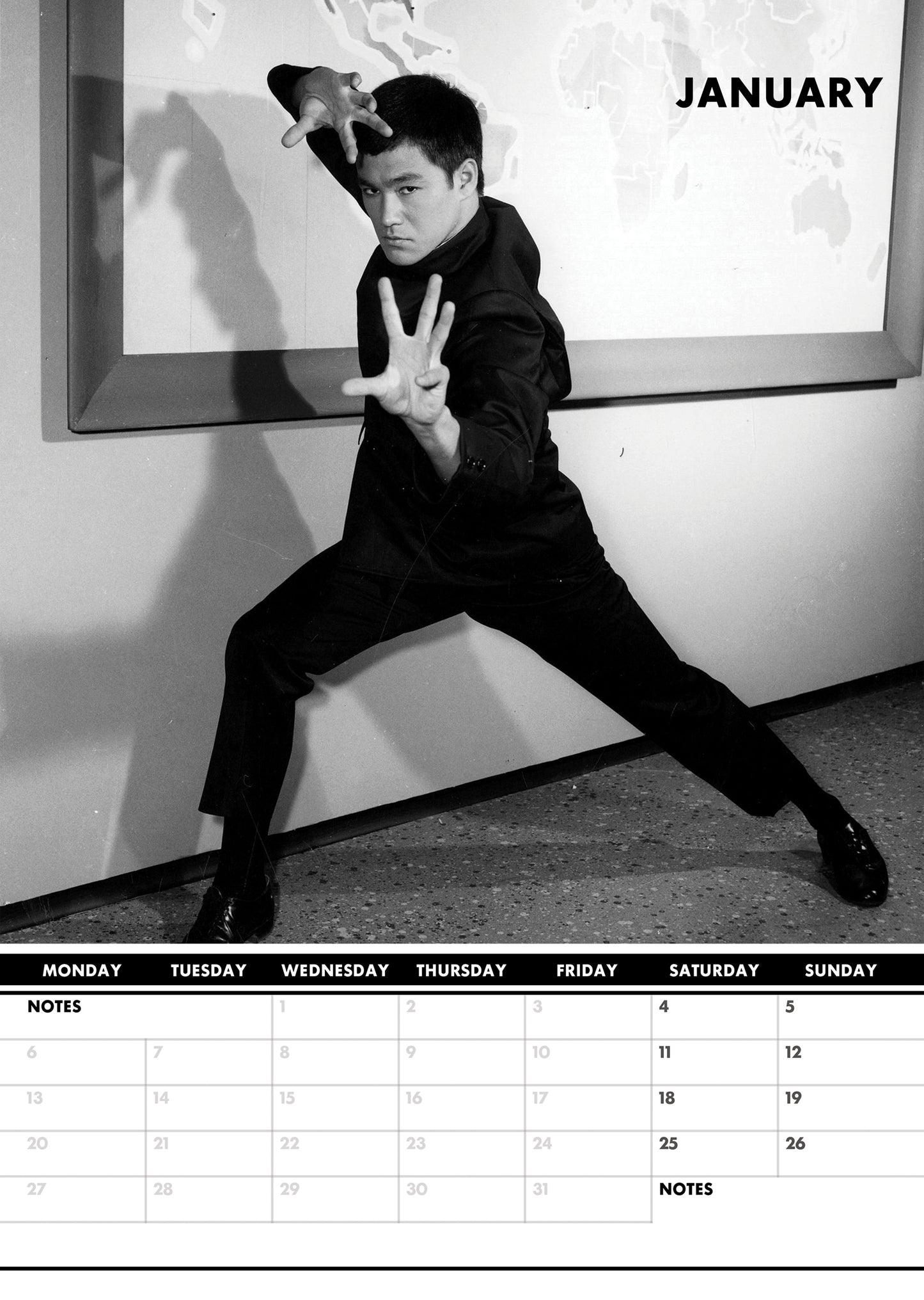 Bruce Lee Calendar 2025