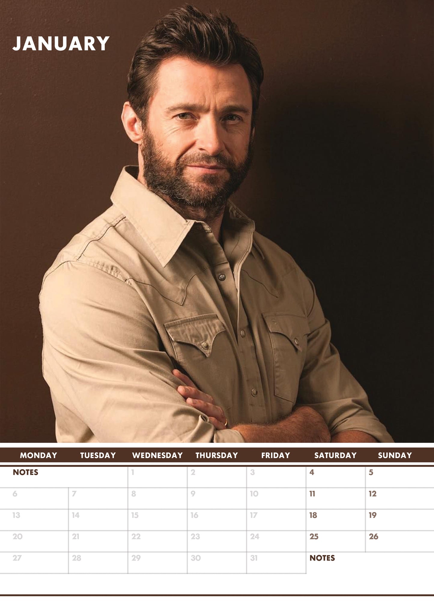 Hugh Jackman Calendar & Postcards 2025