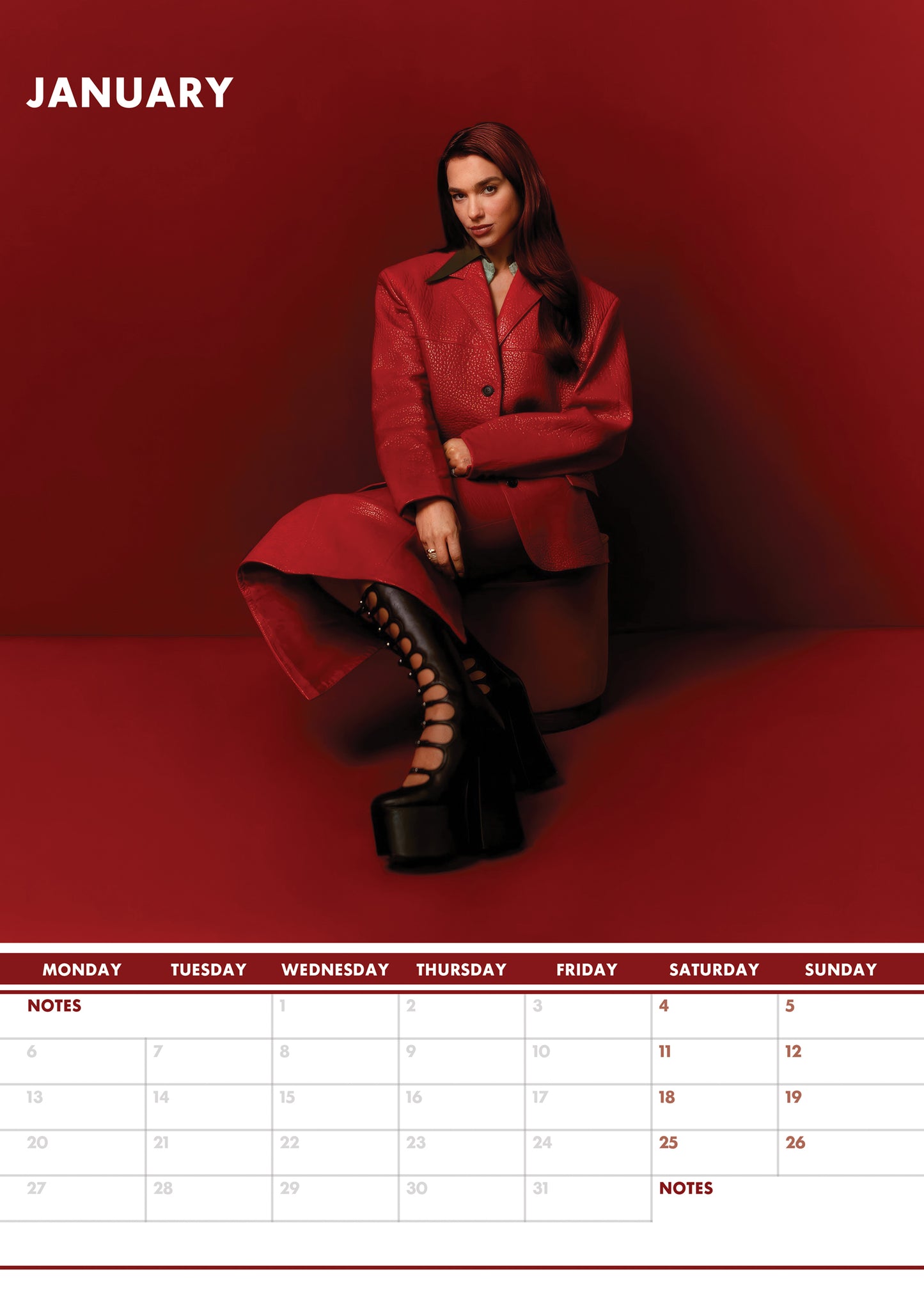 Dua Lipa Calendar & Postcards 2025