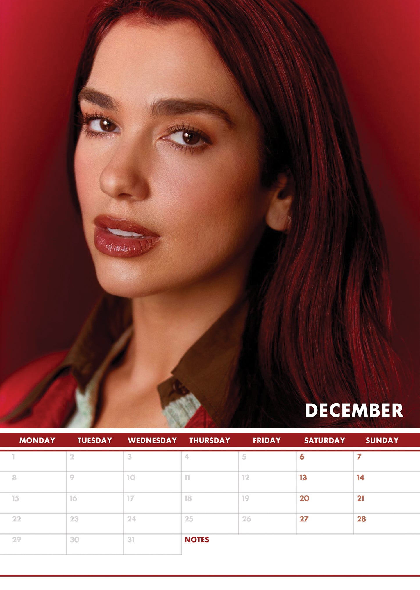 Dua Lipa Calendar & Postcards 2025