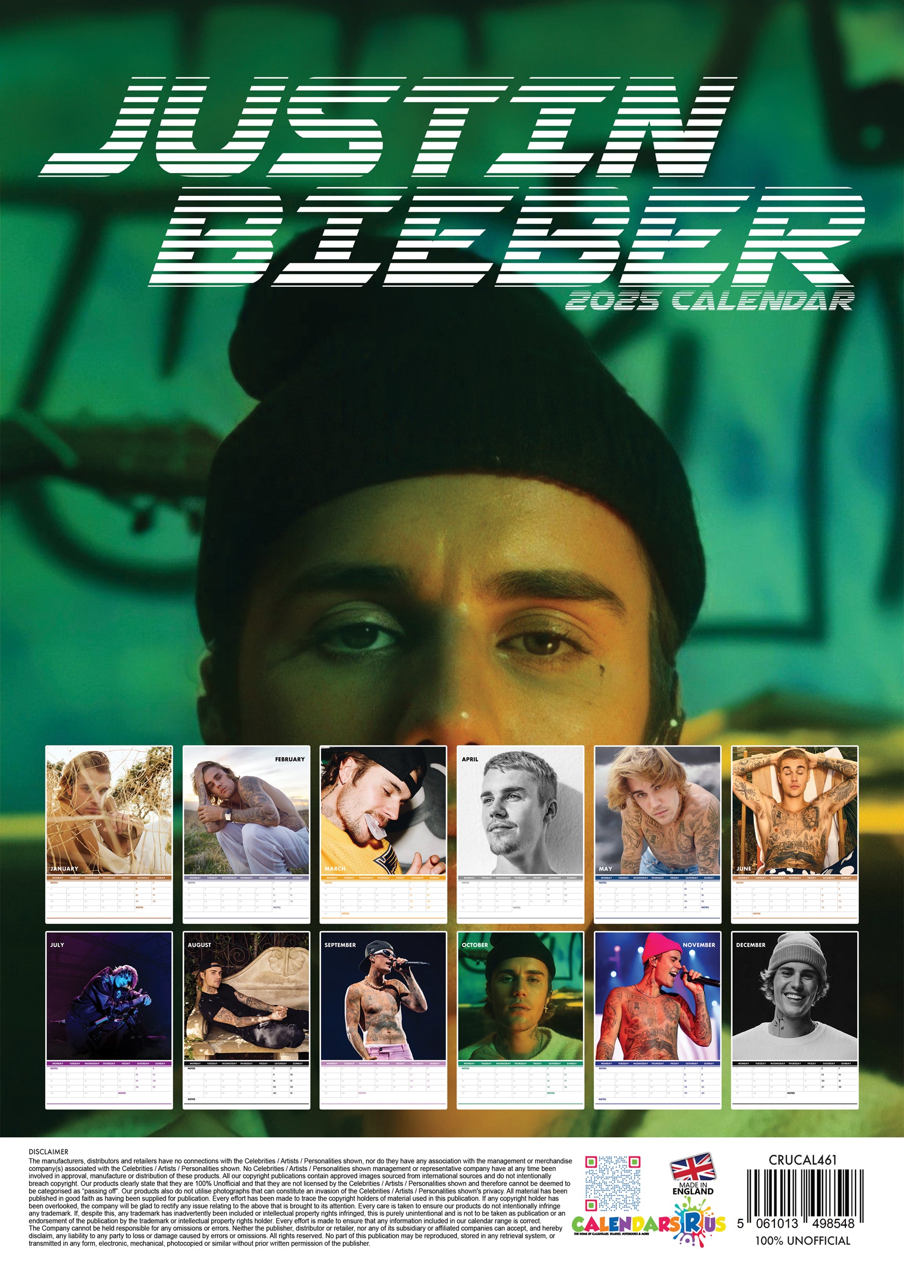 Justin Bieber Calendar 2025 – CalendarsRus