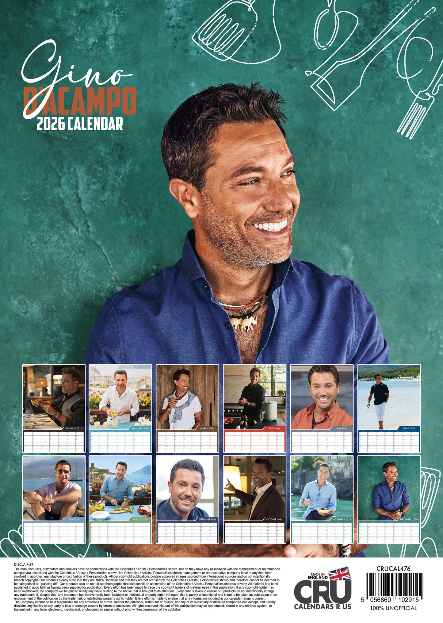Gino D'acampo - A3 Calendar 2026