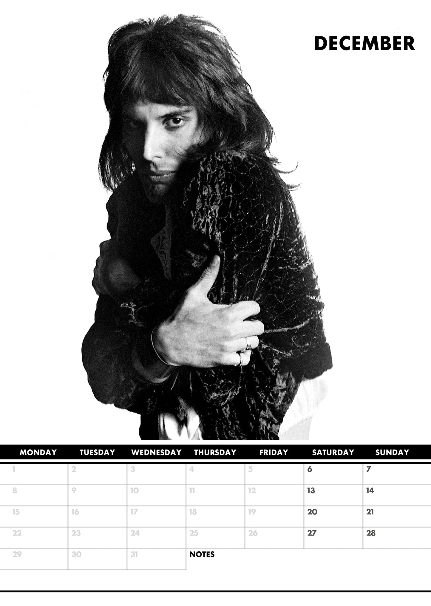 Freddie Mercury Calendar & Postcards 2025