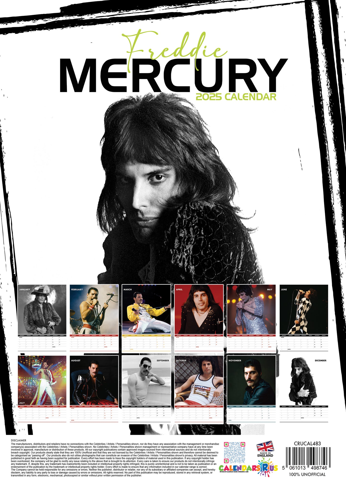 Freddie Mercury Calendar & Postcards 2025