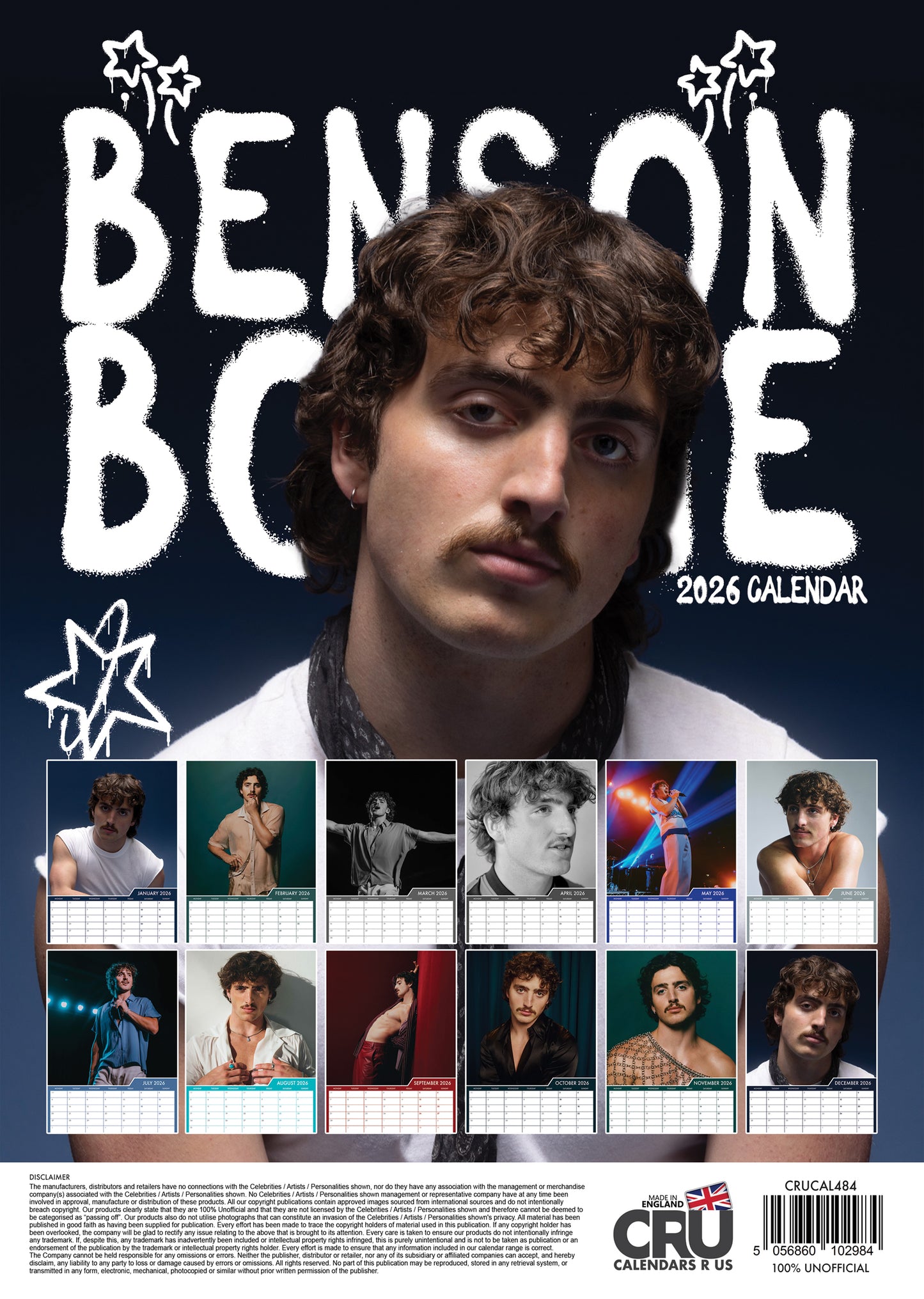 Benson Boone - A3 Calendar 2026