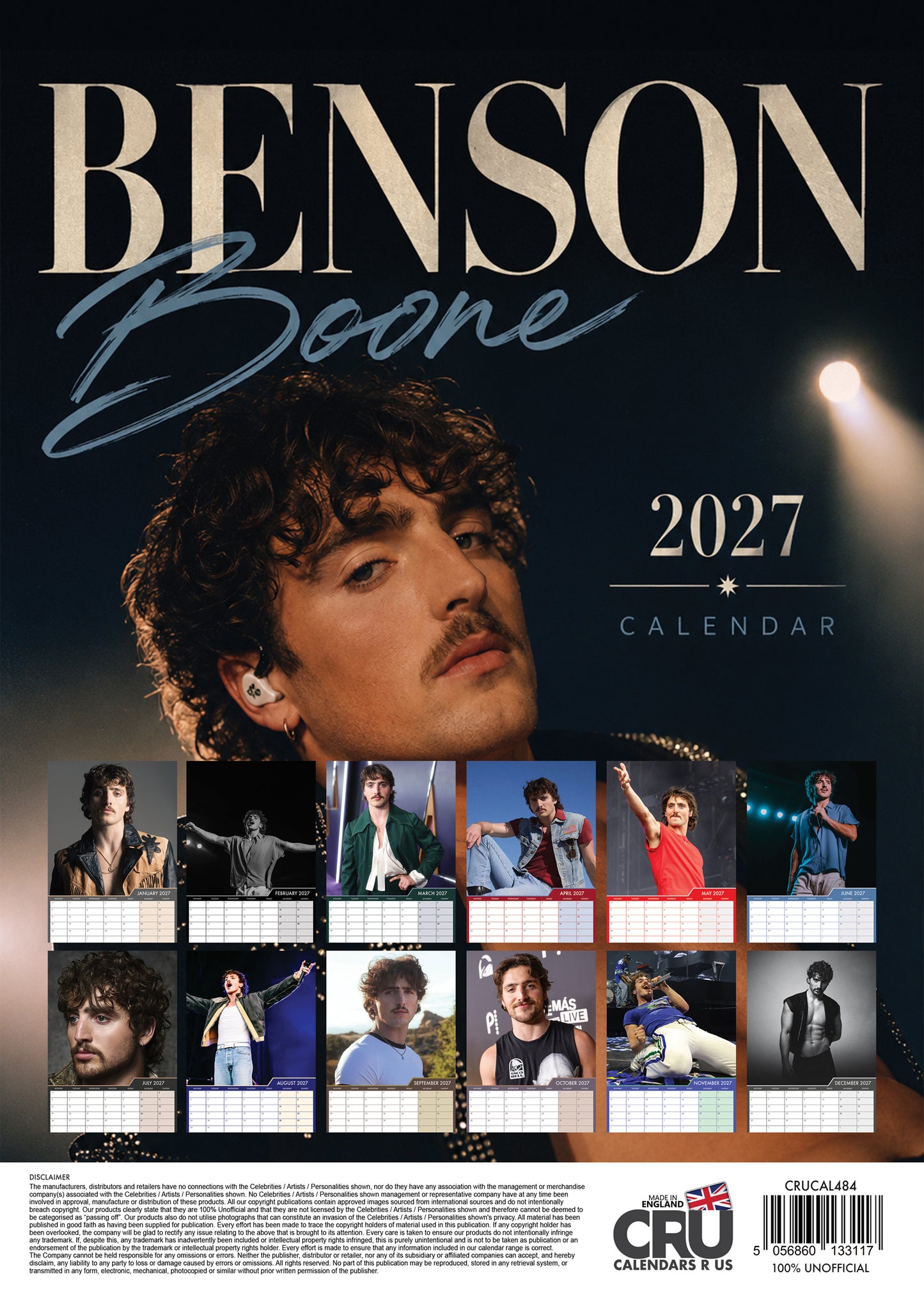 Benson Boone - A3 Calendar 2027