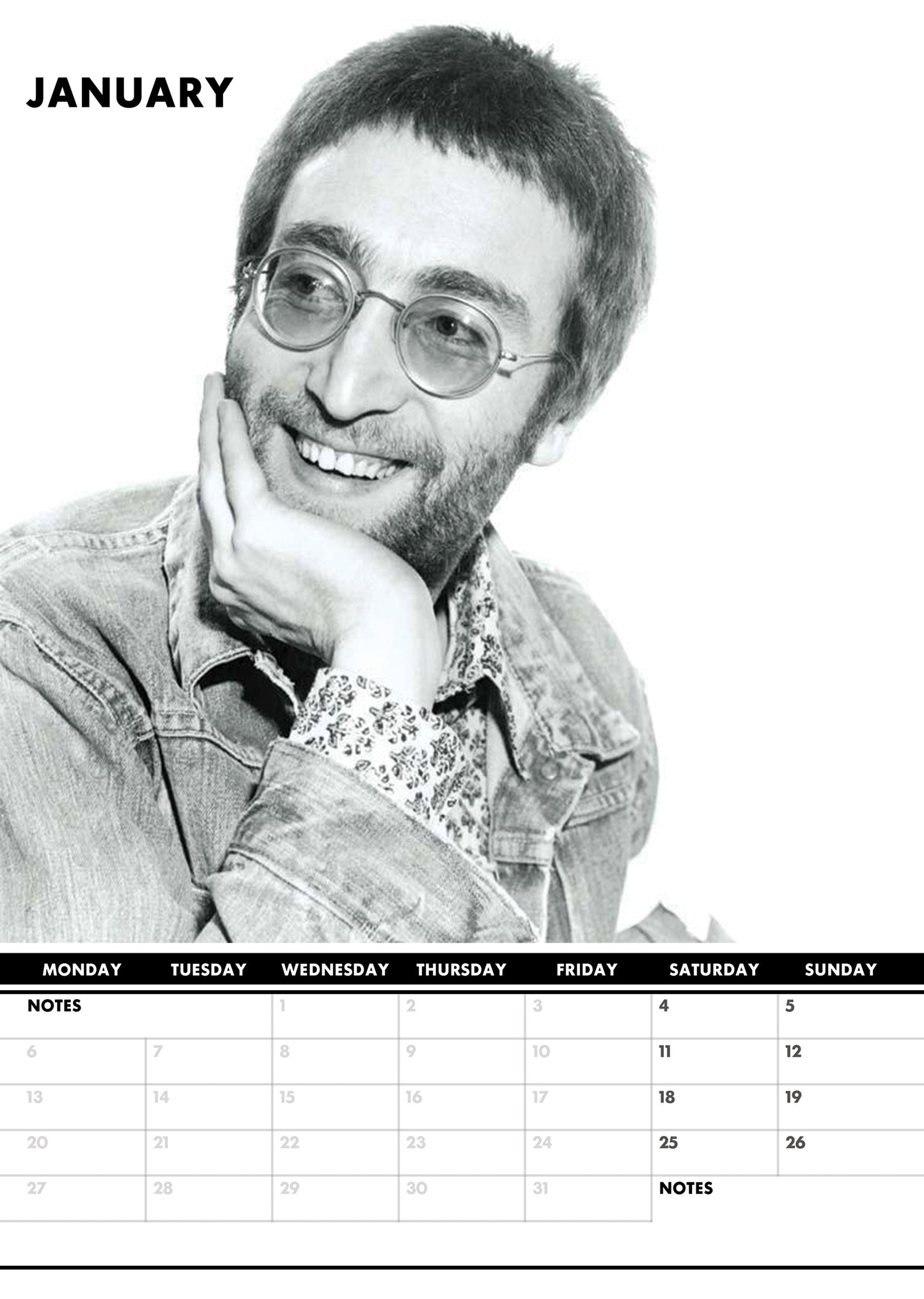 John Lennon Calendar & Postcards 2025