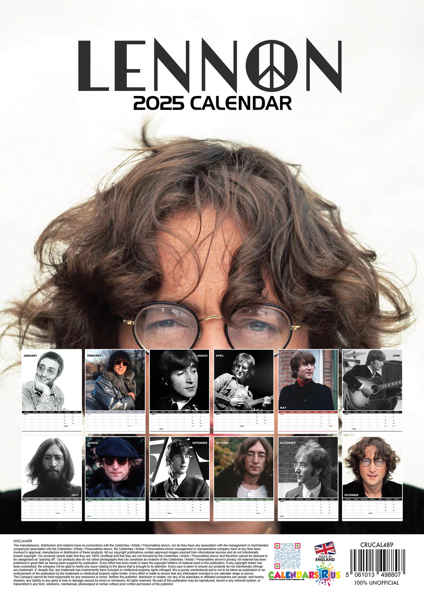 John Lennon Calendar & Postcards 2025