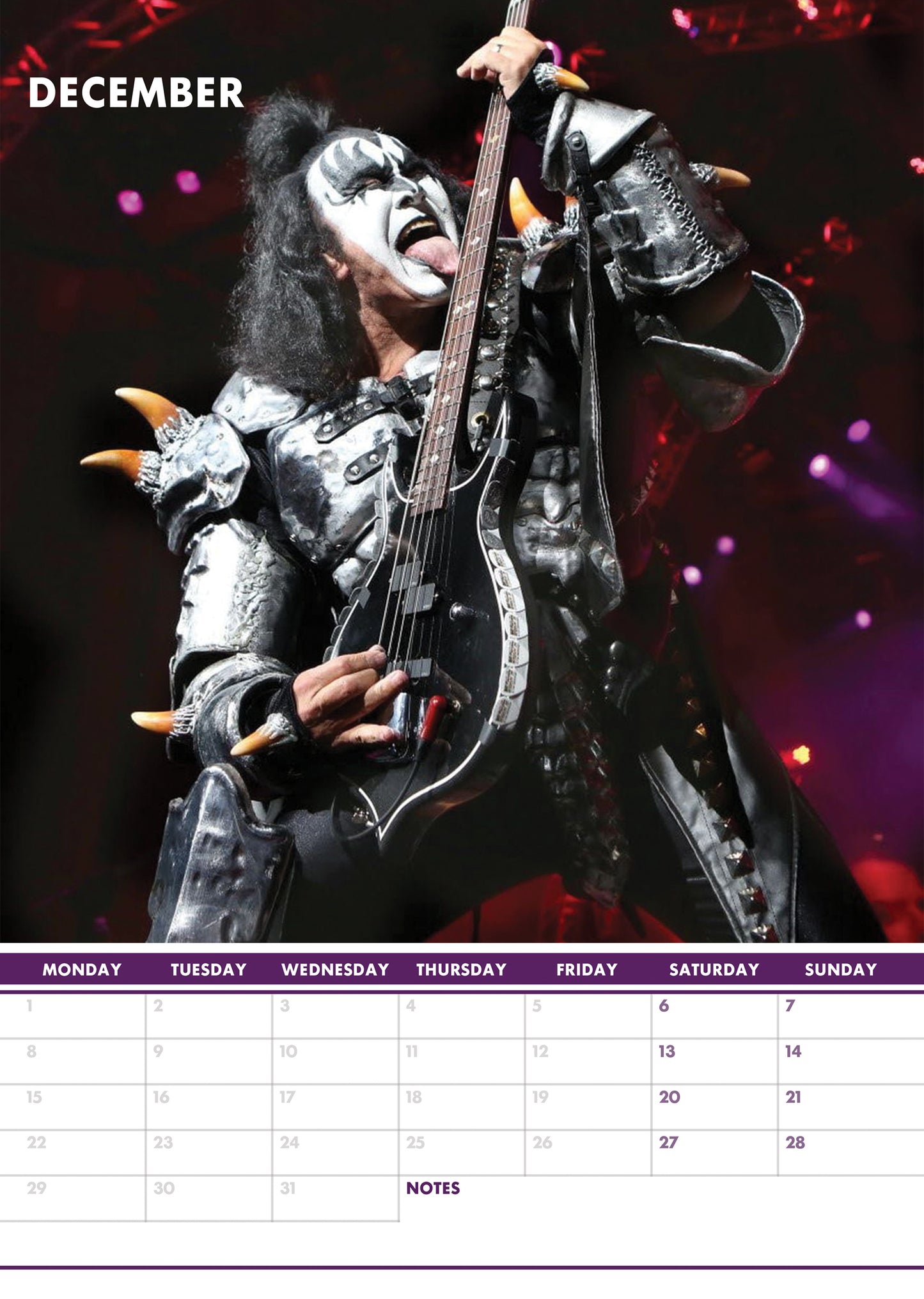 Kiss Calendar 2025