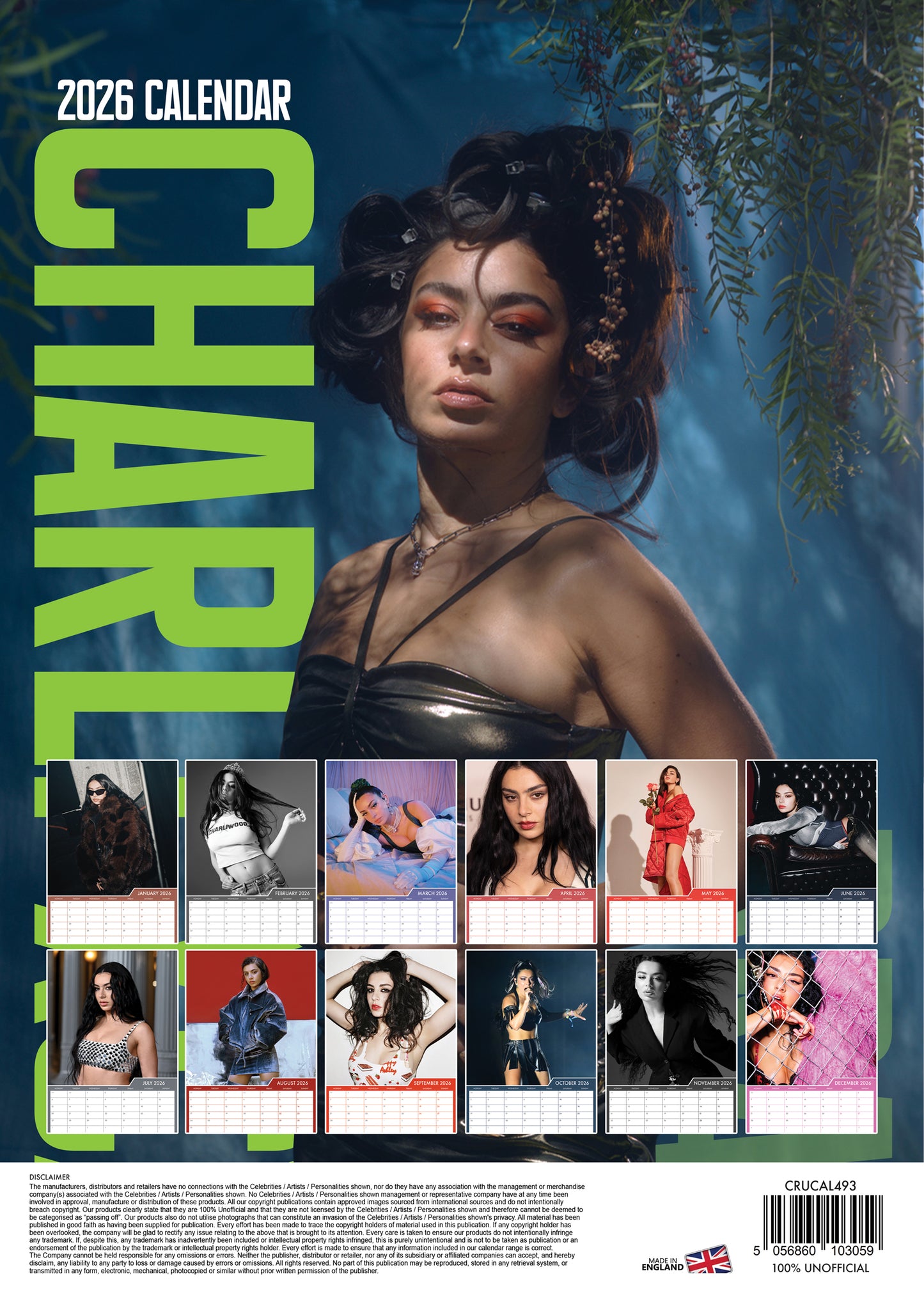 Charli XCX - A3 Calendar 2026