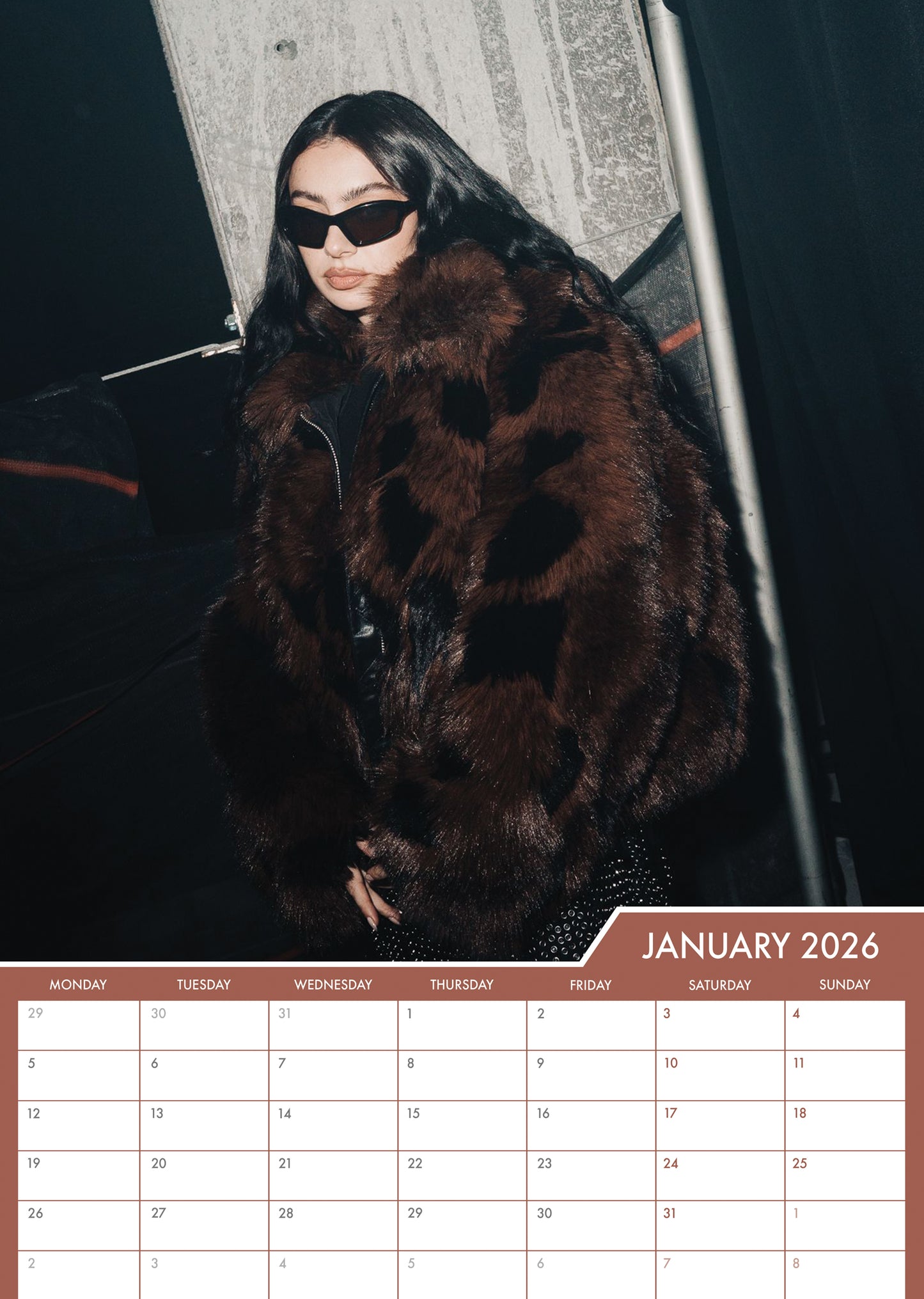 Charli XCX - A3 Calendar 2026