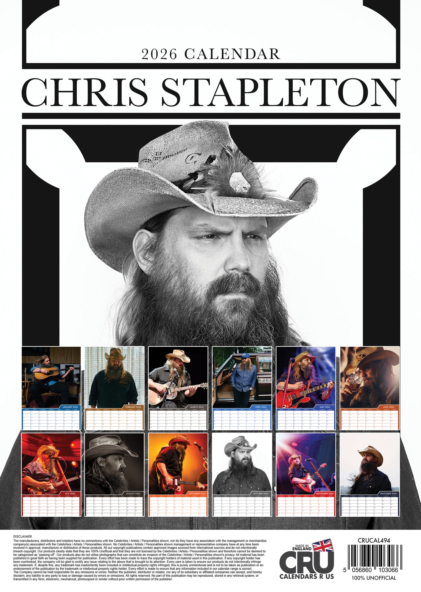 Chris Stapleton - A3 Calendar 2026
