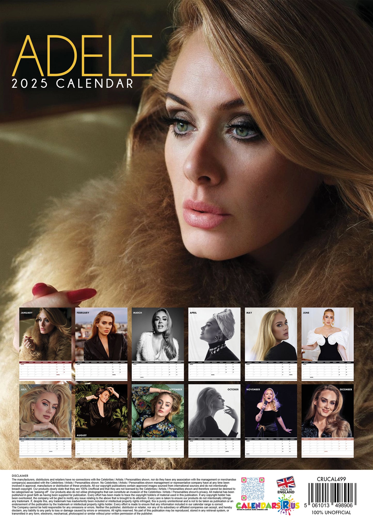 Adele Calendar 2025