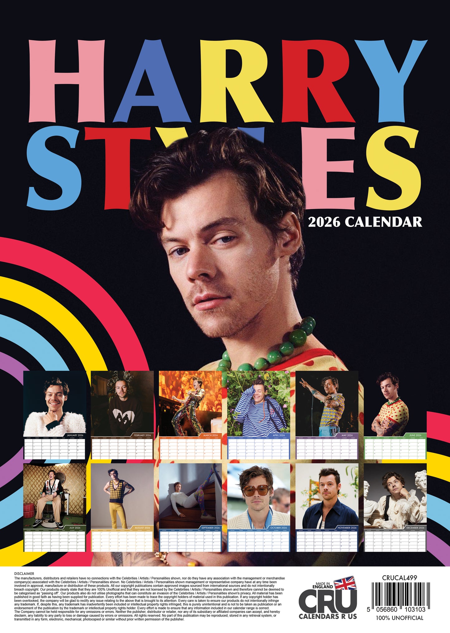 Harry Styles - A3 Calendar 2026