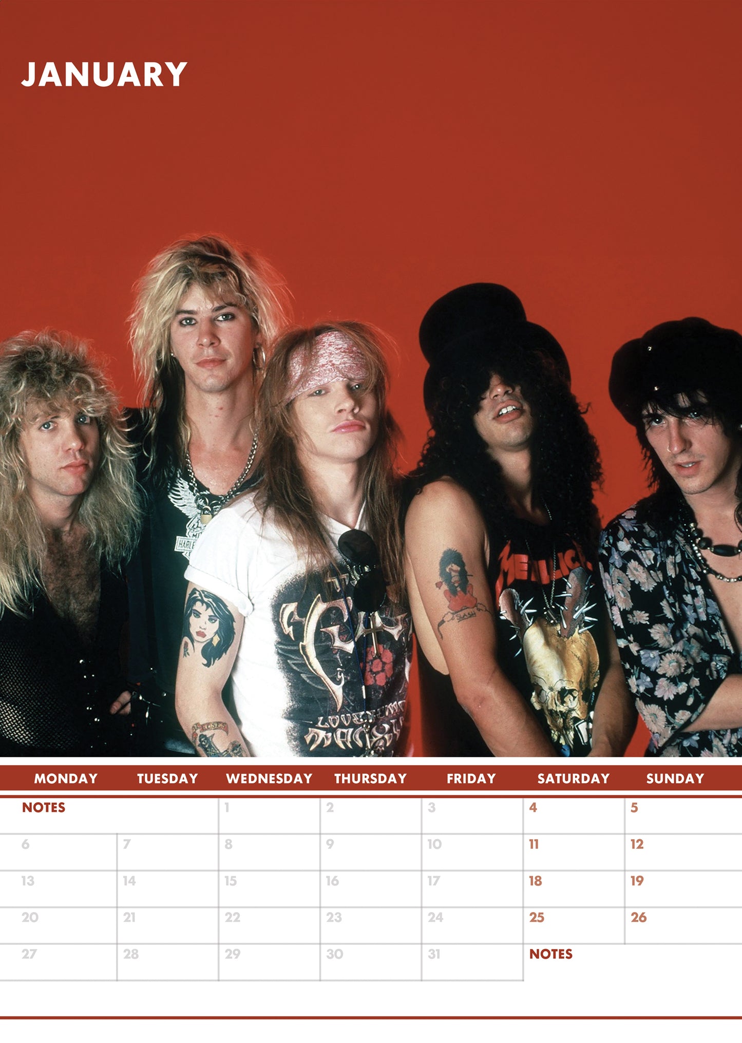 Guns 'N' Roses Calendar 2025