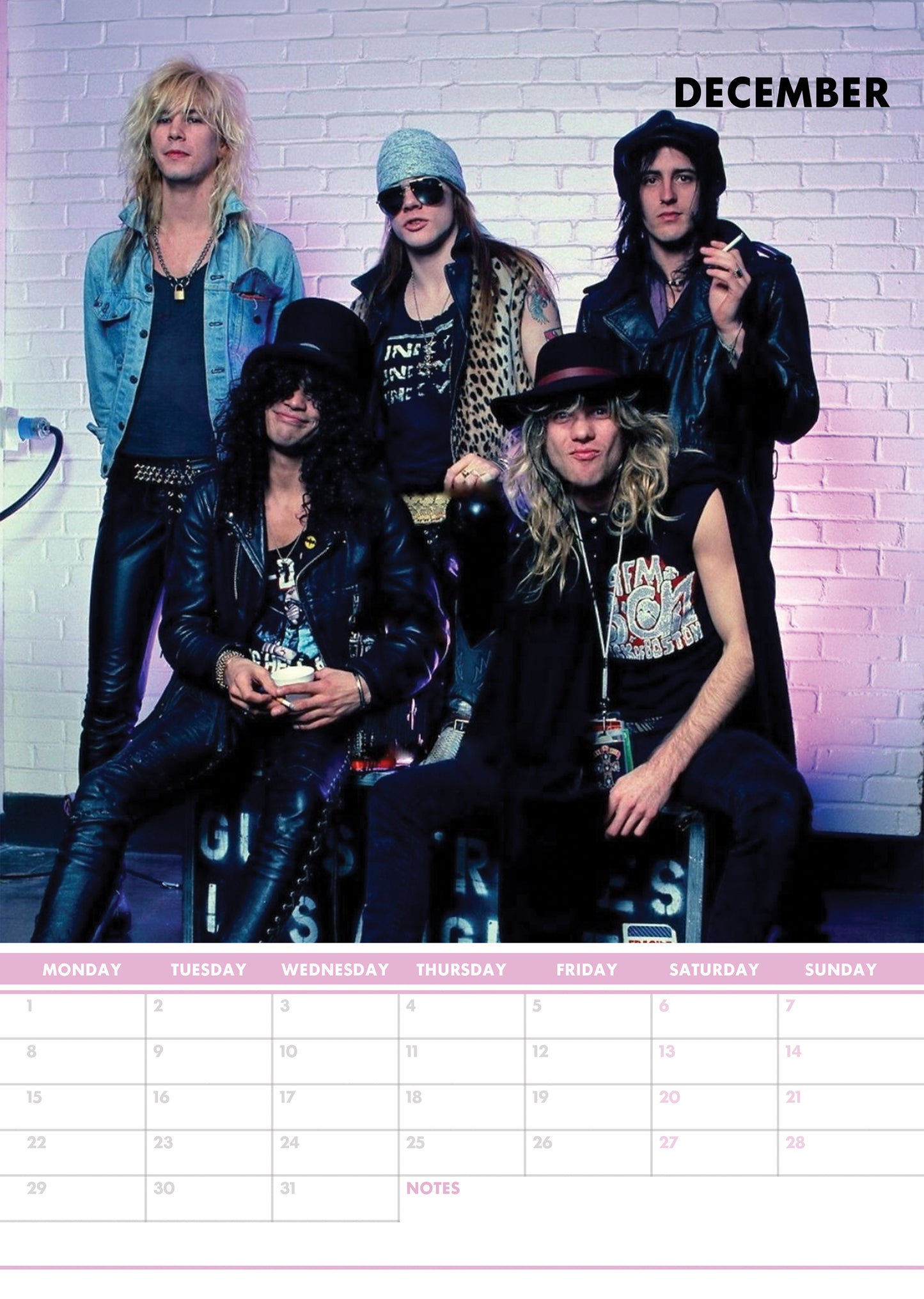 Guns 'N' Roses Calendar 2025