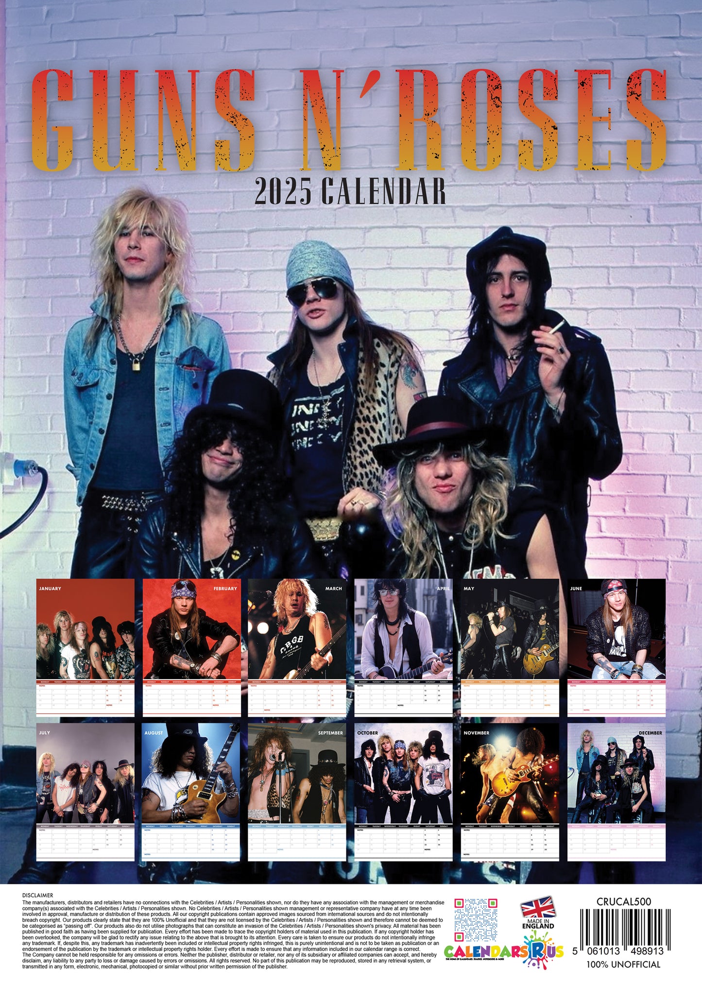 Guns 'N' Roses Calendar 2025