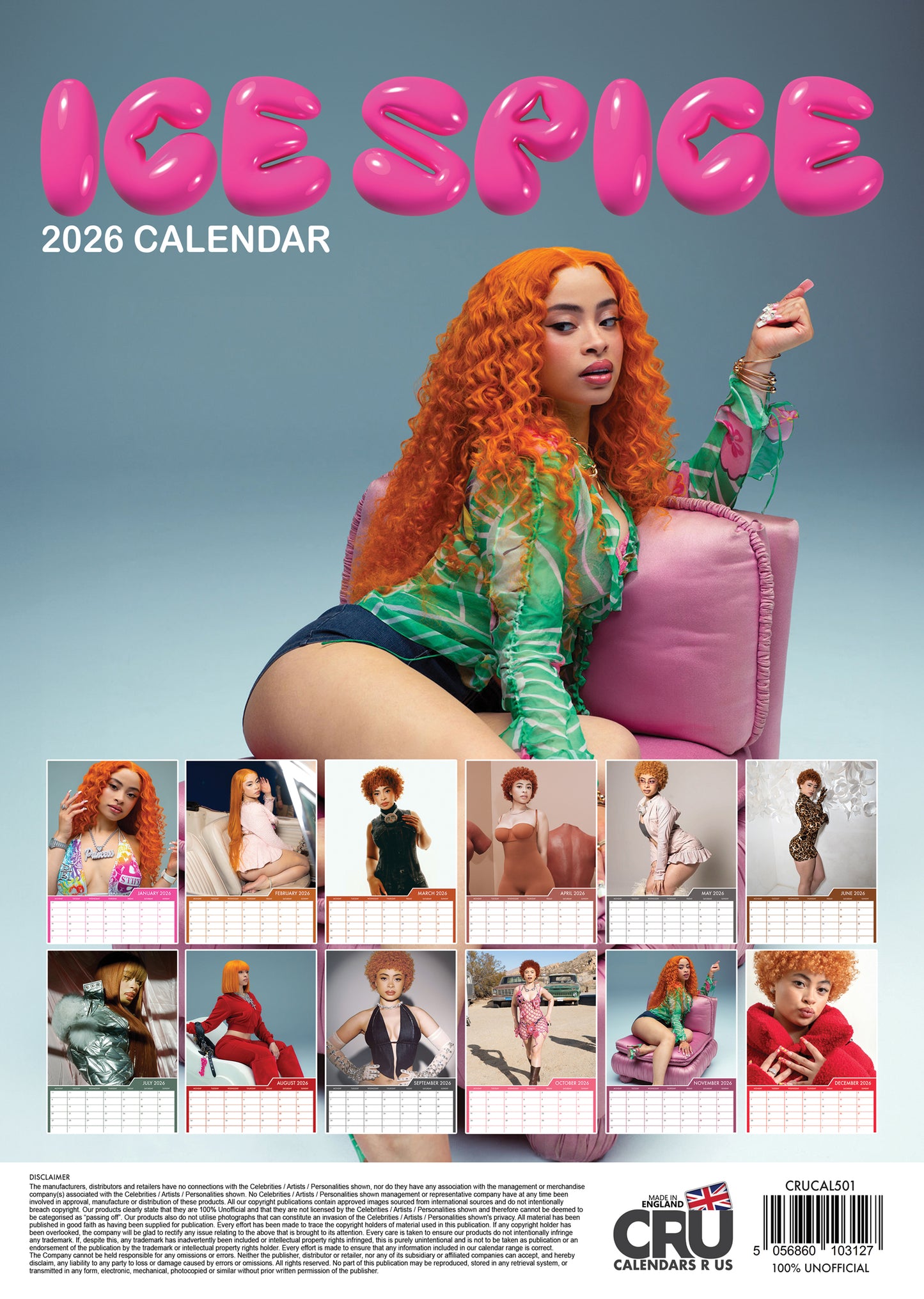 Ice Spice - A3 Calendar 2026