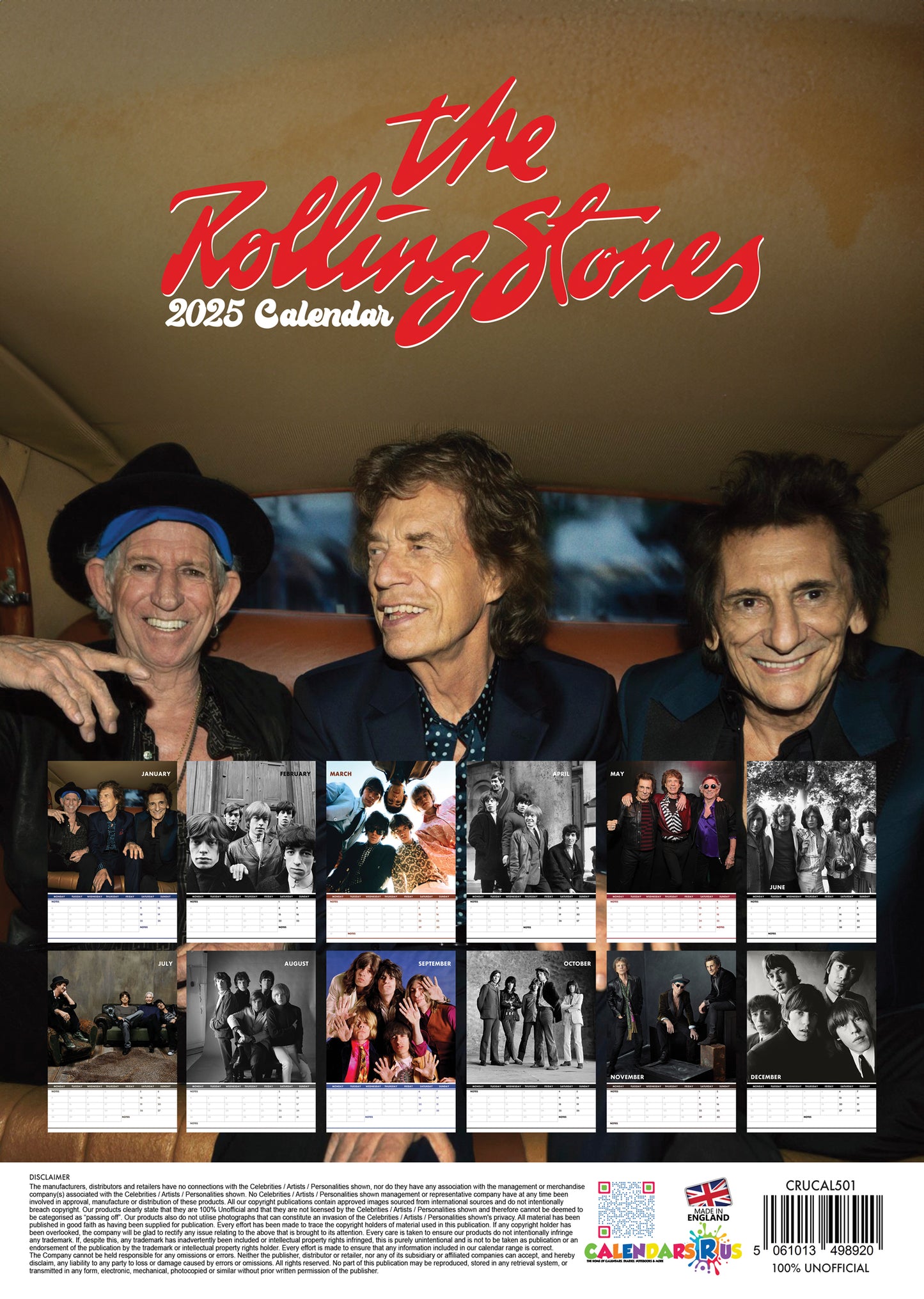 The Rolling Stones Calendar & Postcards 2025