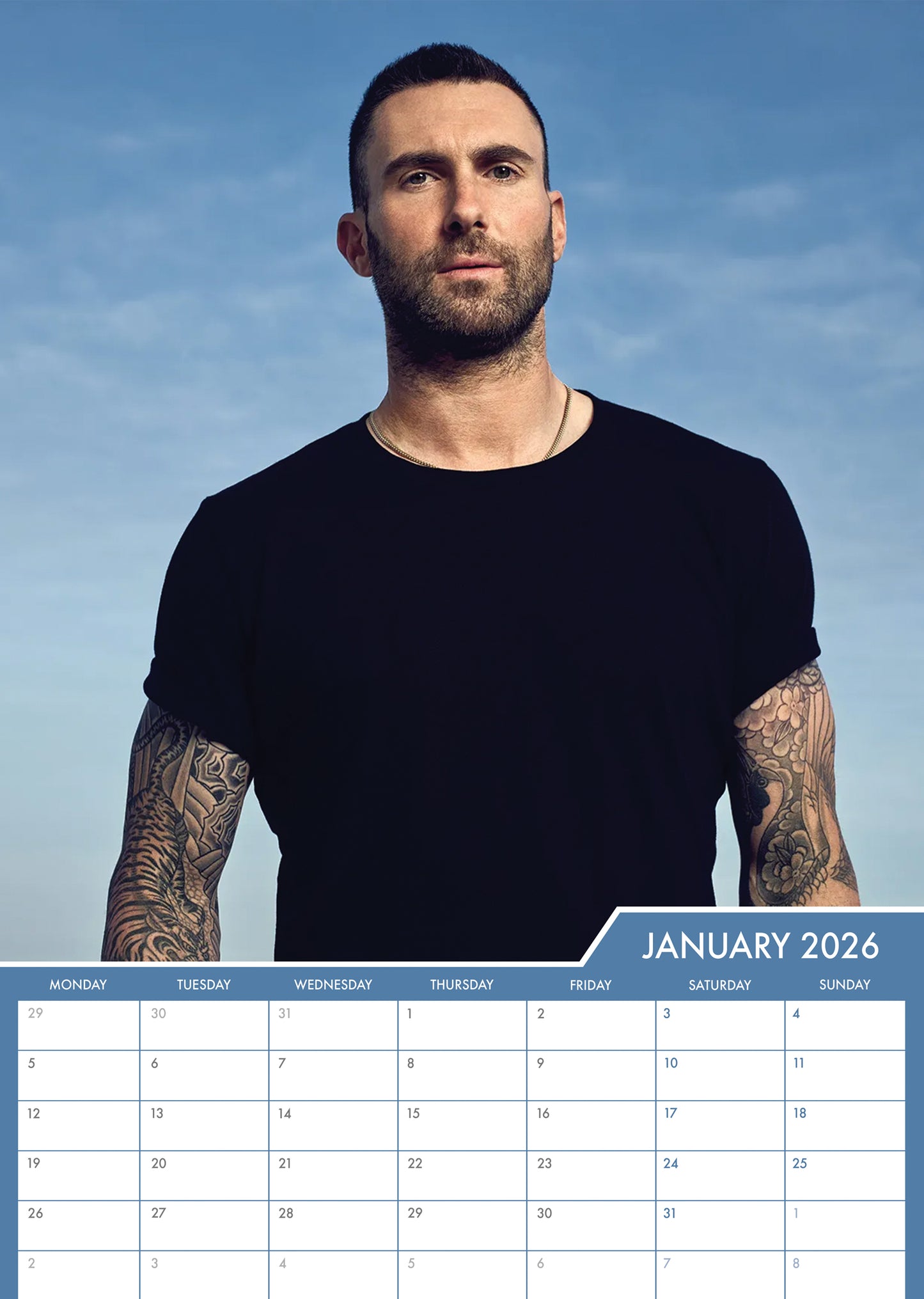 Adam Levine - A3 Calendar 2026
