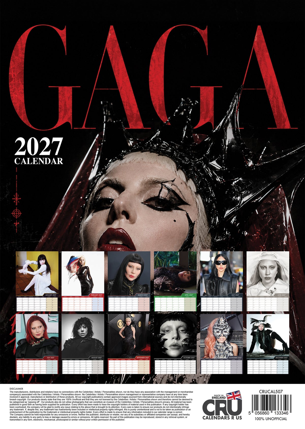 Lady Gaga - A3 Calendar 2027