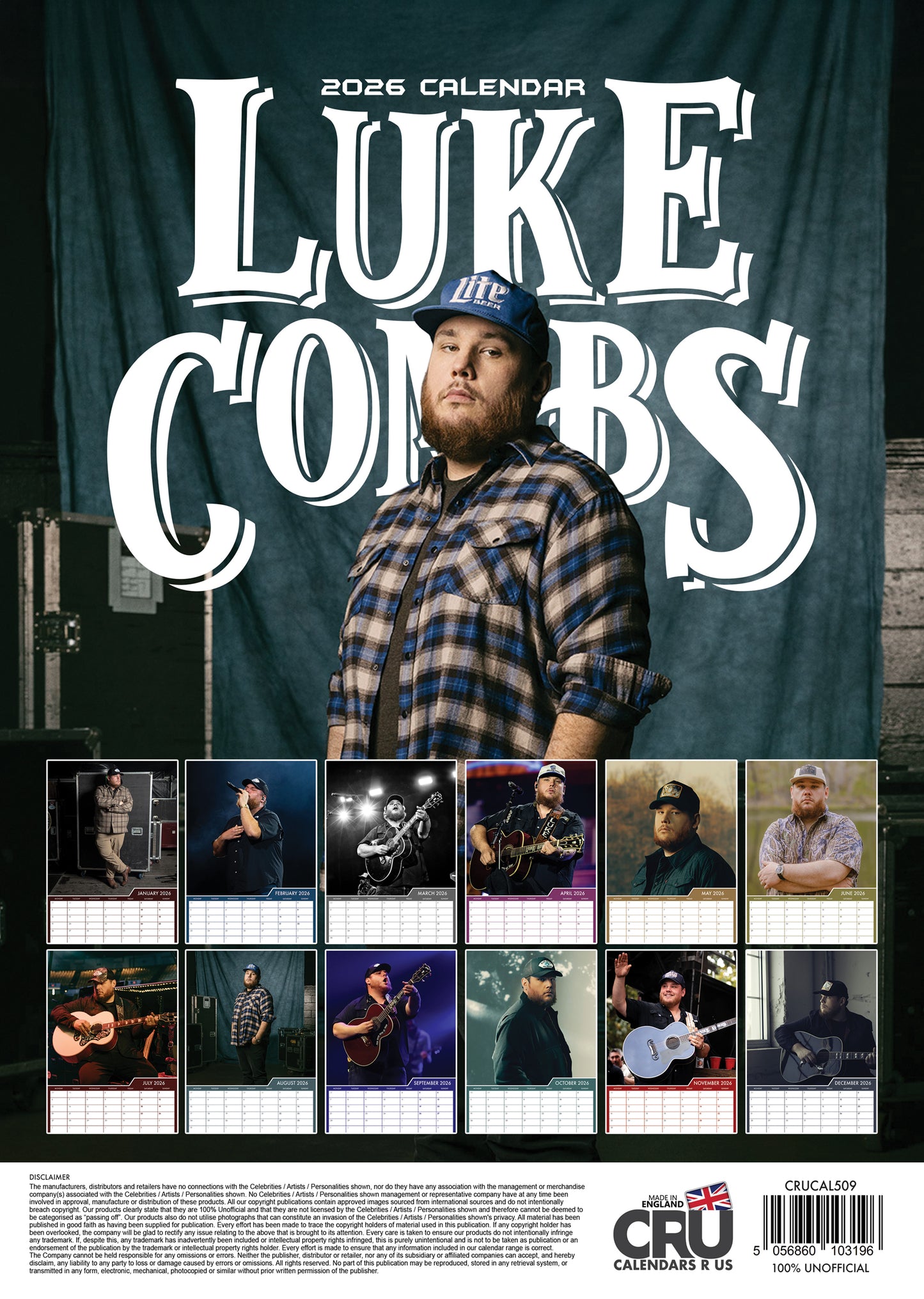 Luke Combs - A3 Calendar 2026