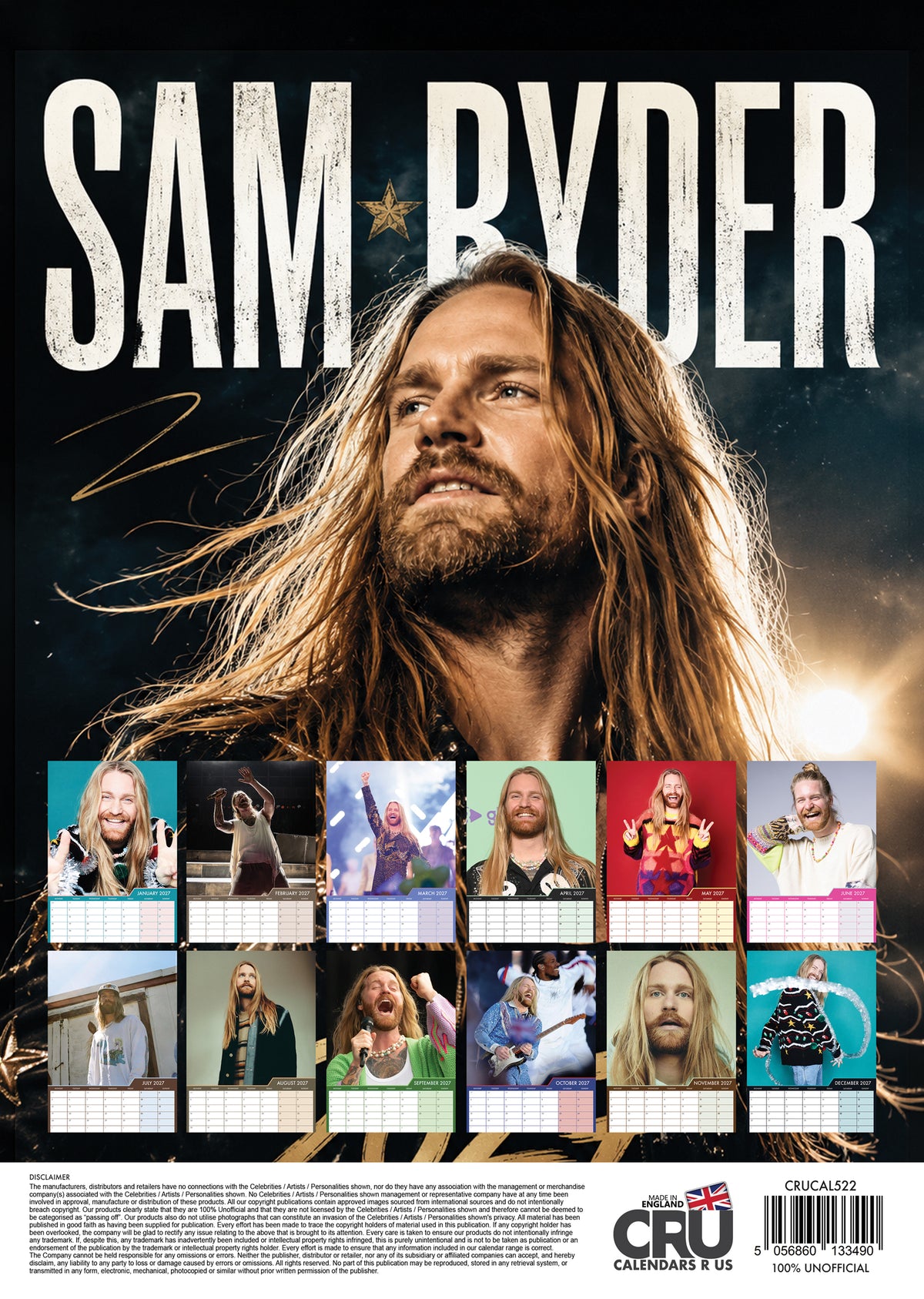 Sam Ryder - A3 Calendar 2027