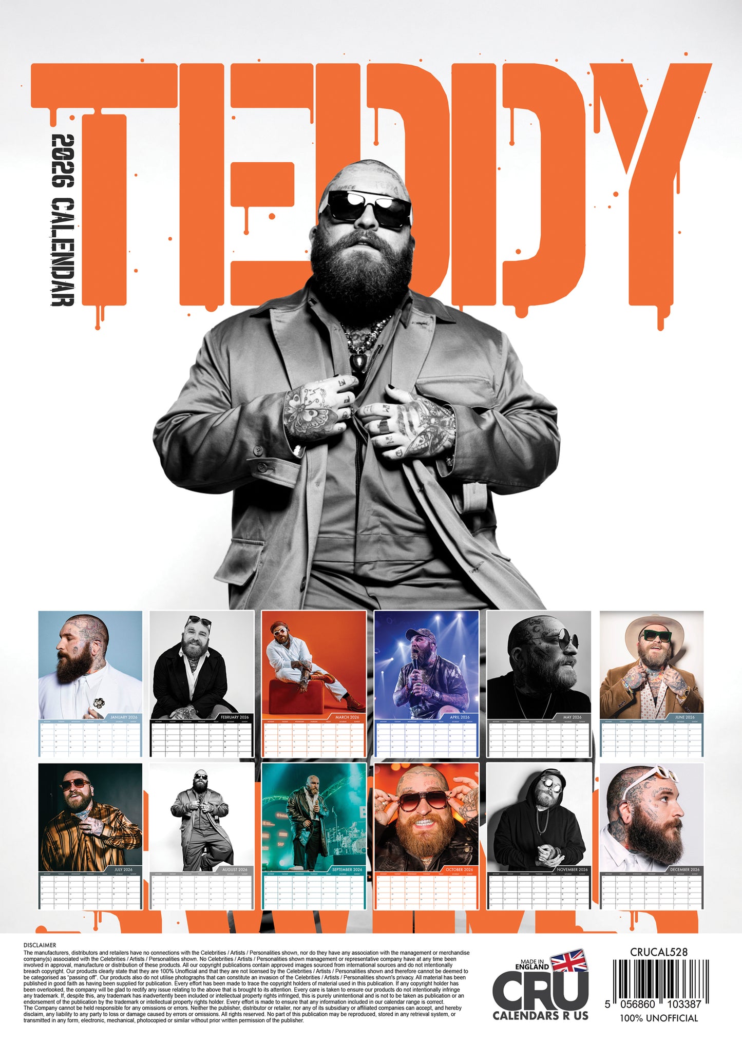 Teddy Swims - A3 Calendar 2026