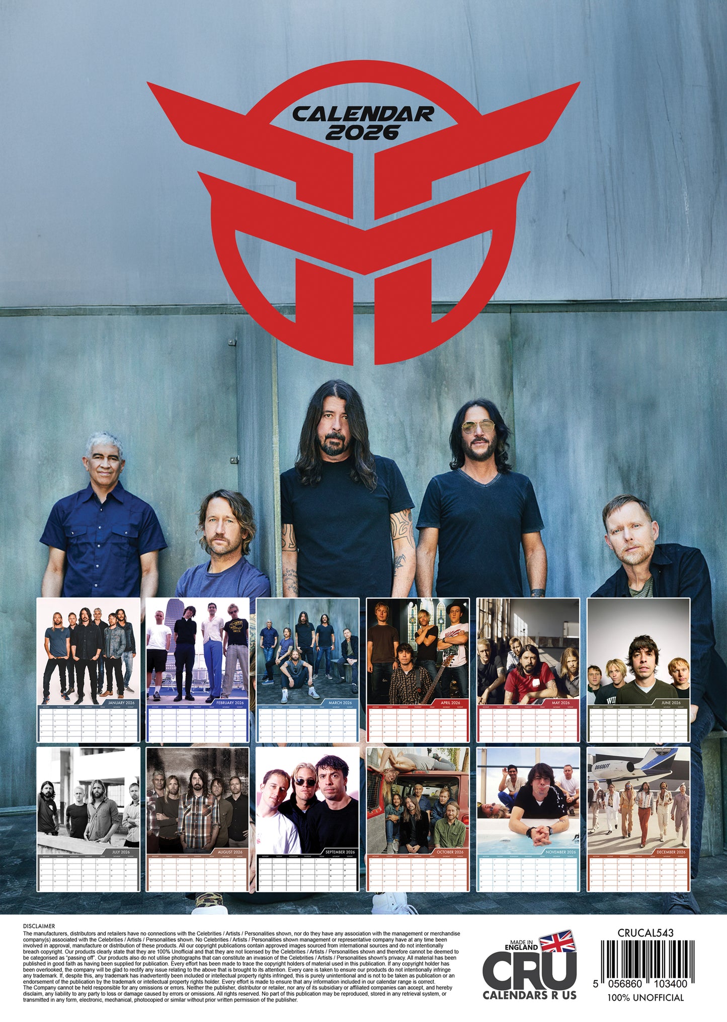 Foo Fighters - A3 Calendar 2026