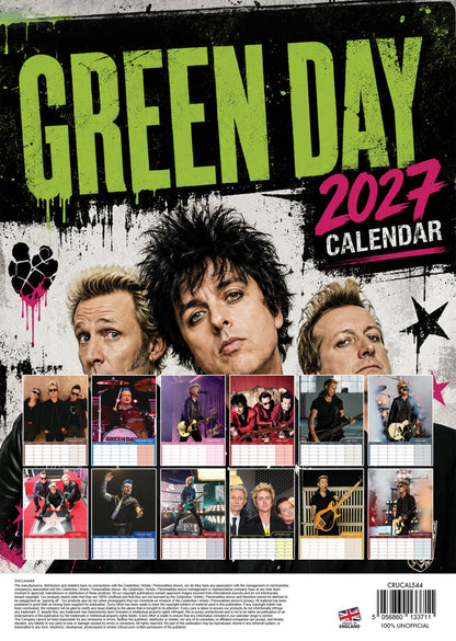 Green Day - A3 Calendar 2027