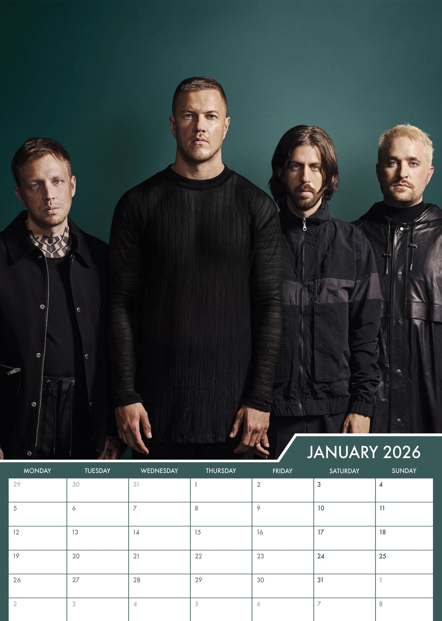 Imagine Dragons - A3 Calendar 2026