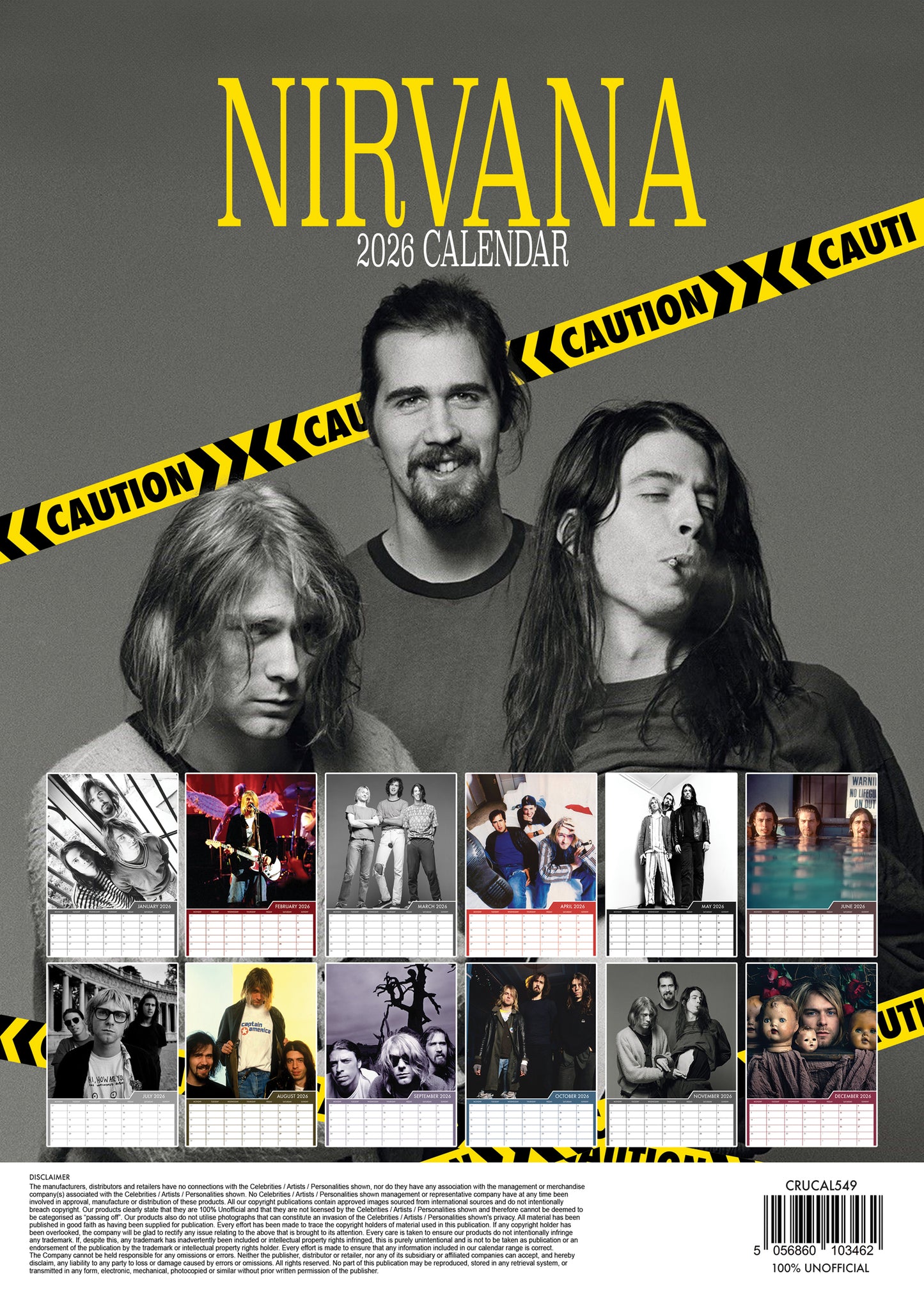 Nirvana - A3 Calendar 2026