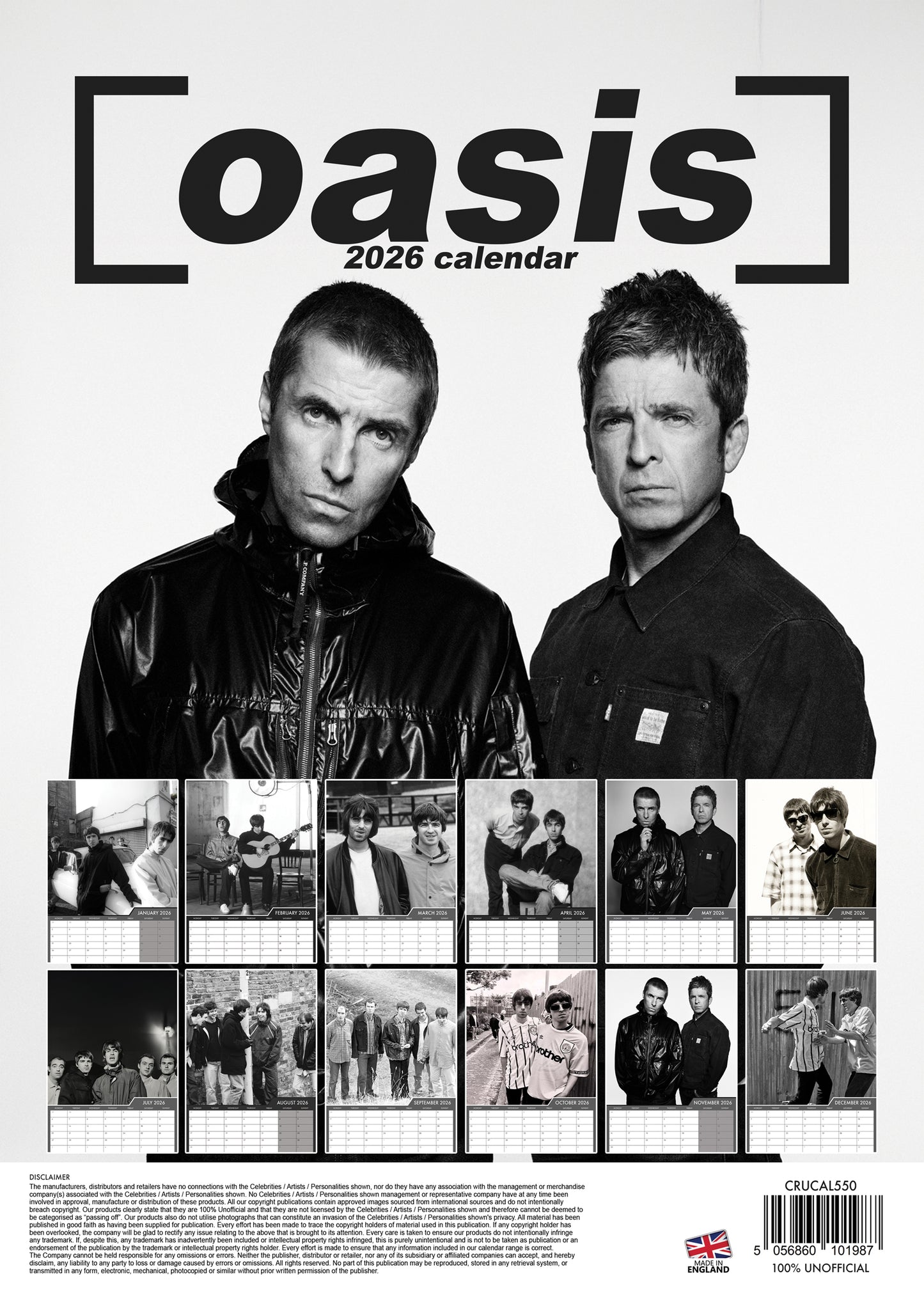 Oasis - A3 Calendar 2026