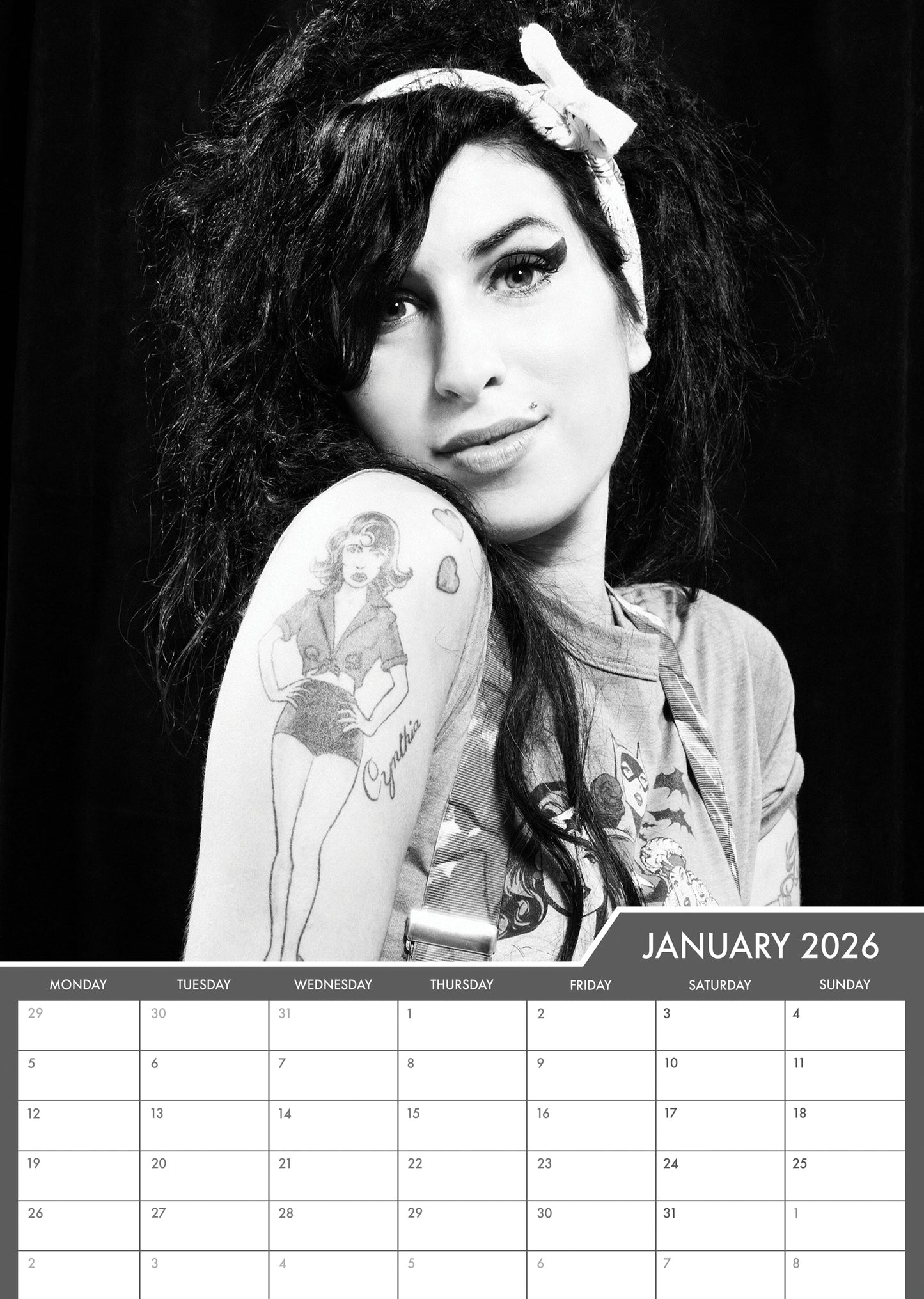 Amy Winehouse - A3 Calendar 2026