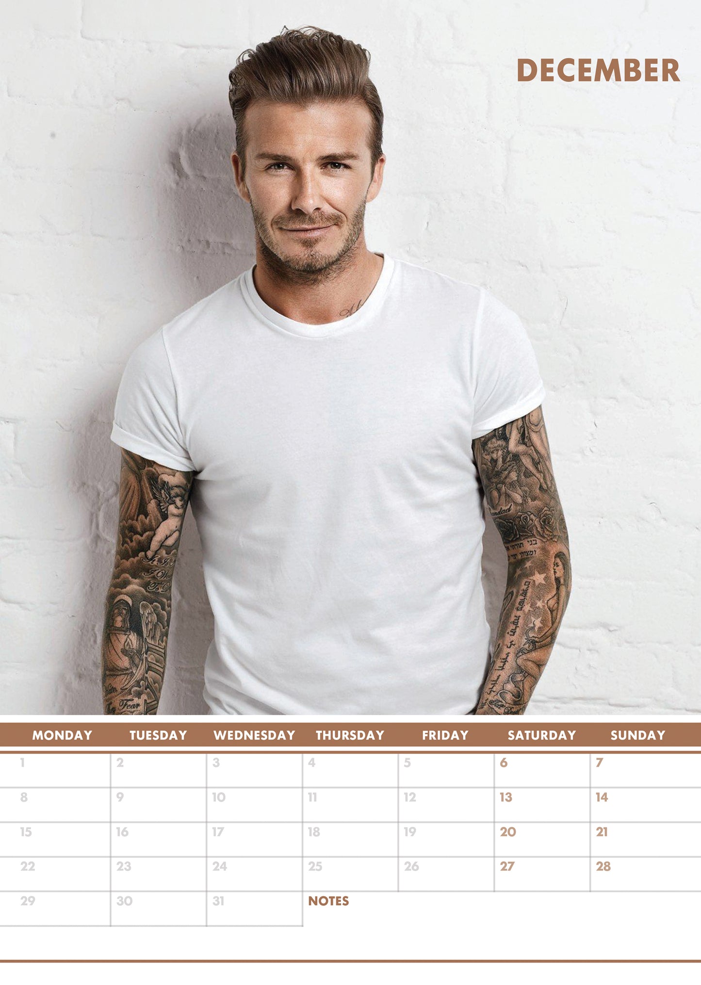 David Beckham Calendar 2025