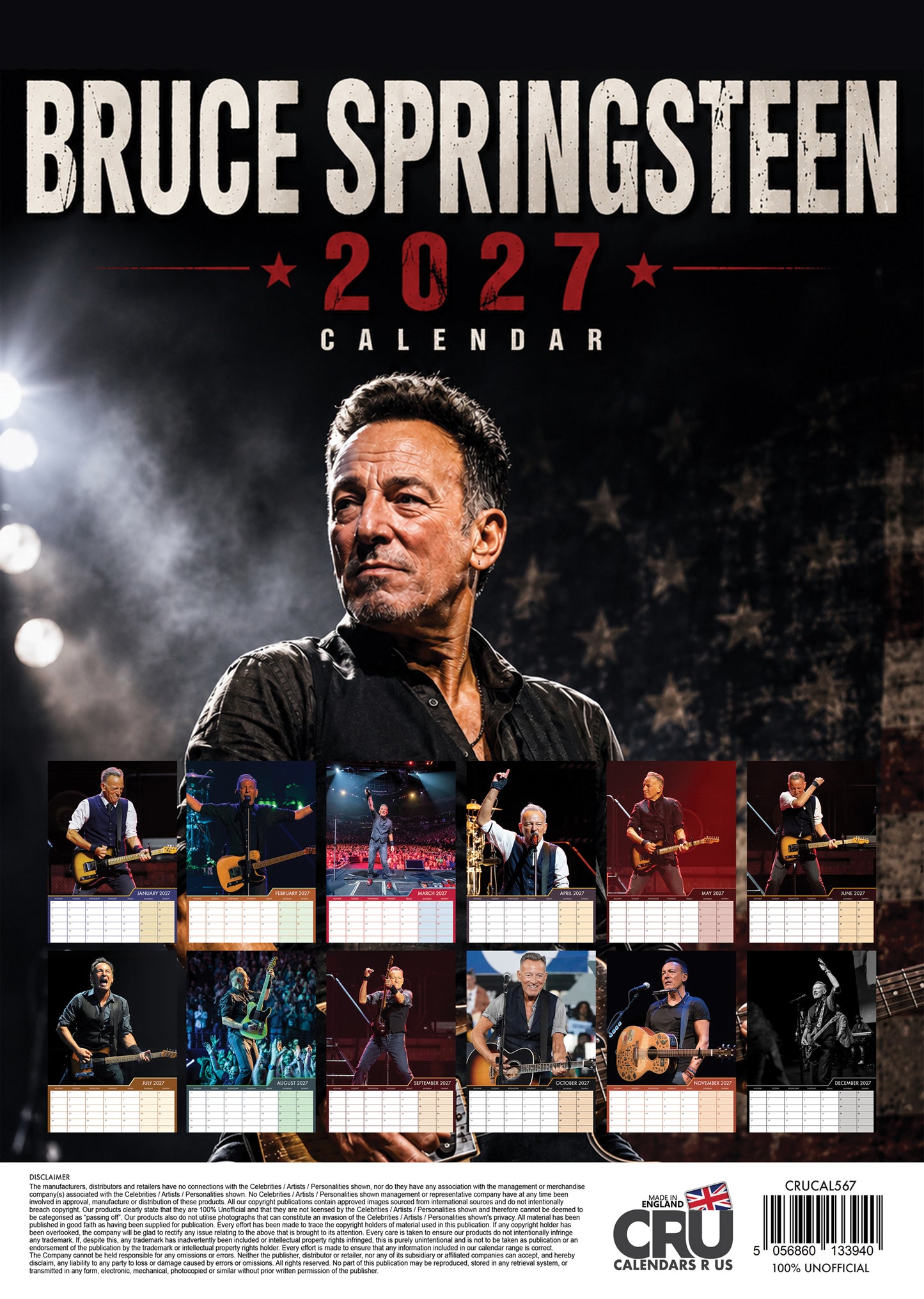 Bruce Springsteen - A3 Calendar 2027