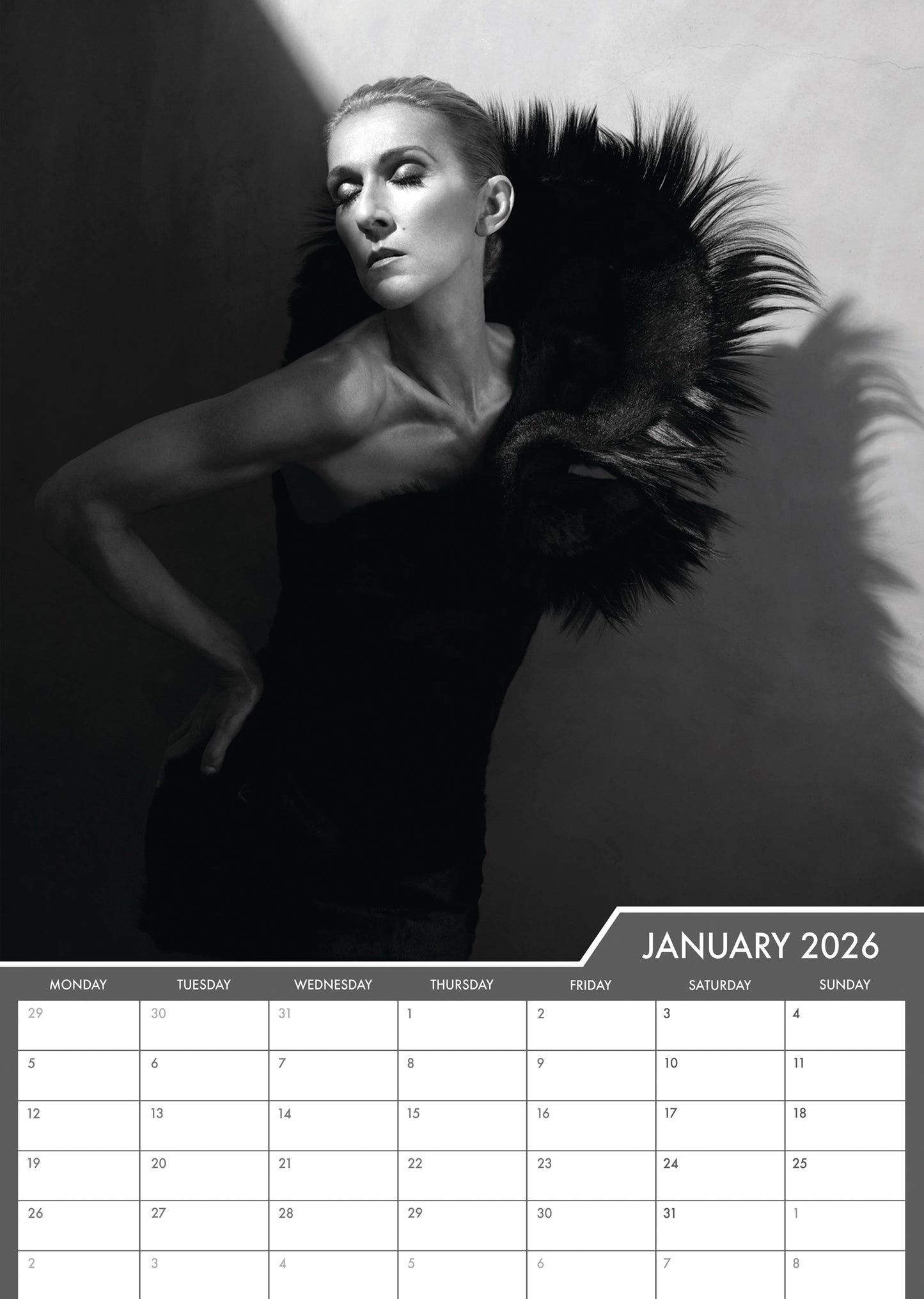 Celine Dion - A3 Calendar 2026