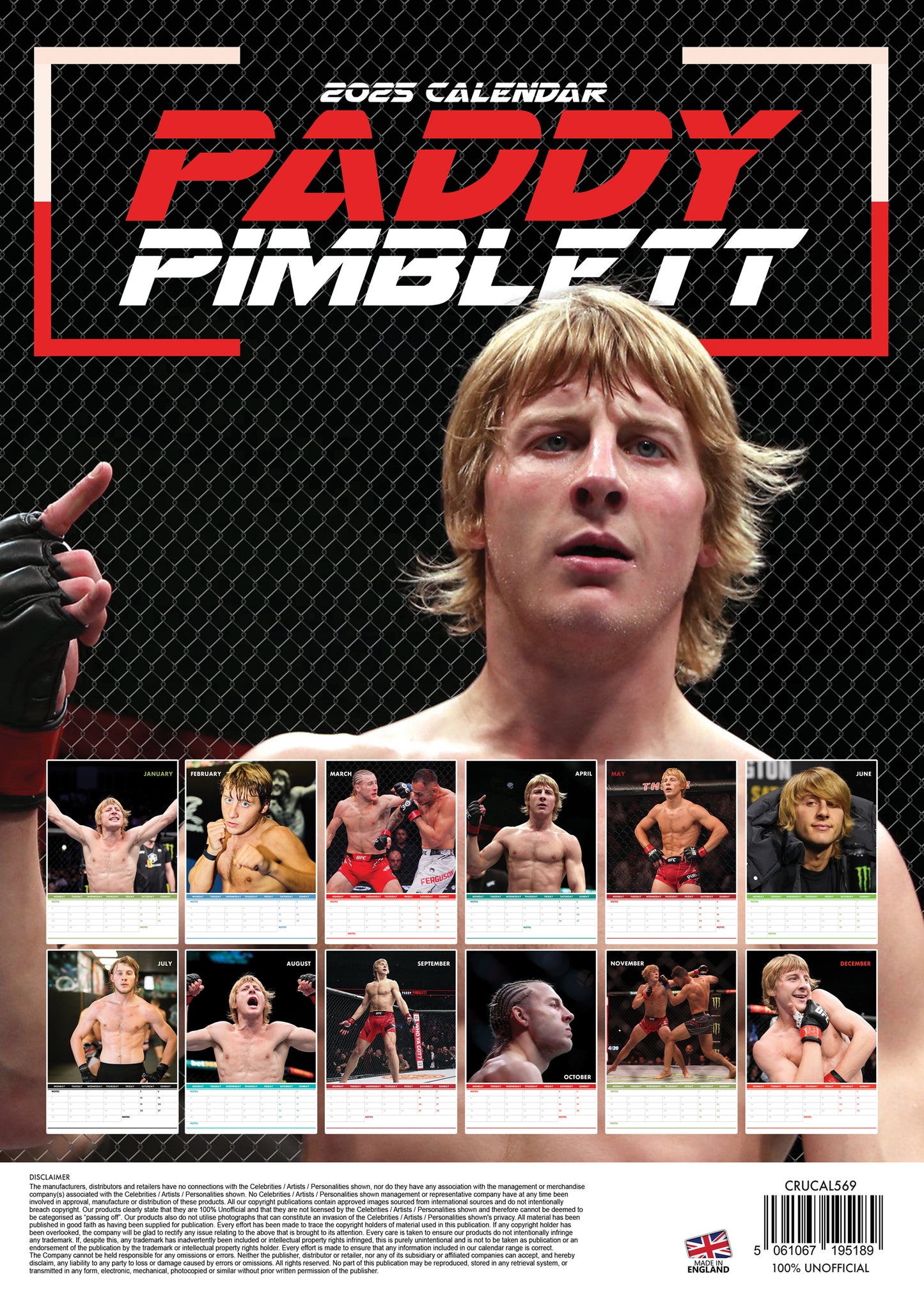 Paddy Pimblett Calendar 2025