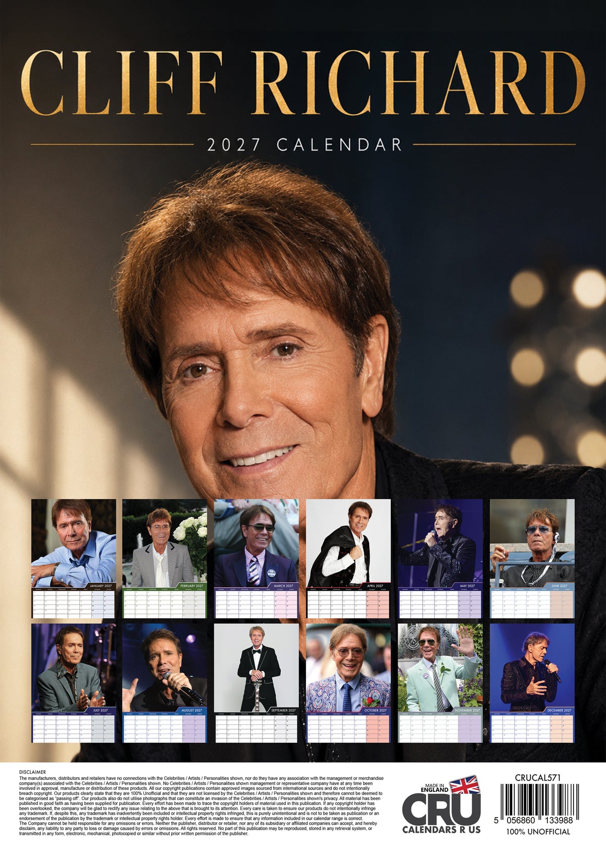 Cliff Richard - A3 Calendar 2027