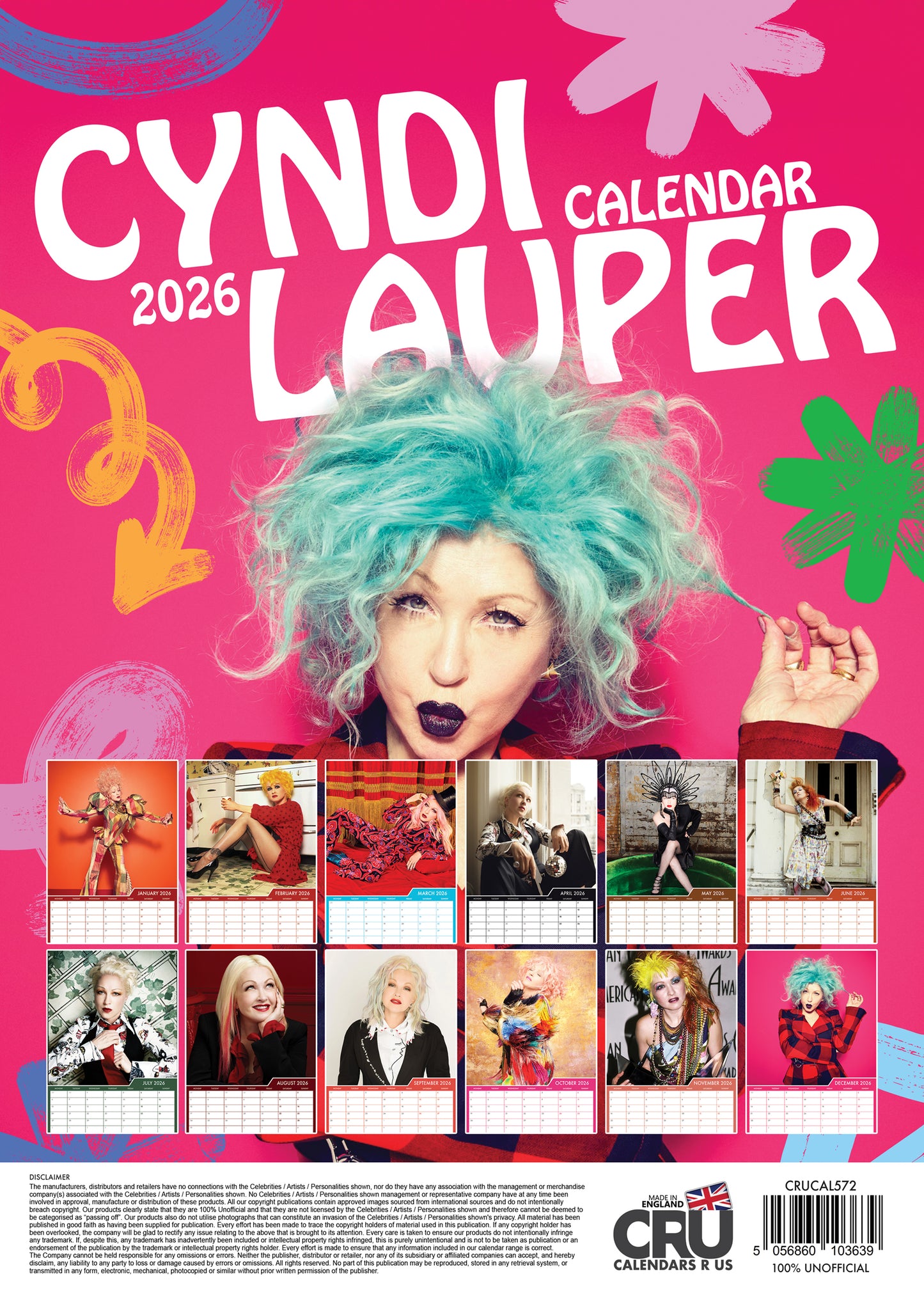Cyndi Lauper - A3 Calendar 2026