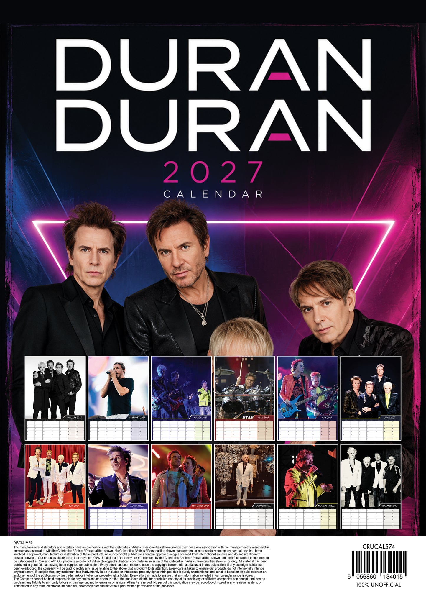 Duran Duran - A3 Calendar 2027