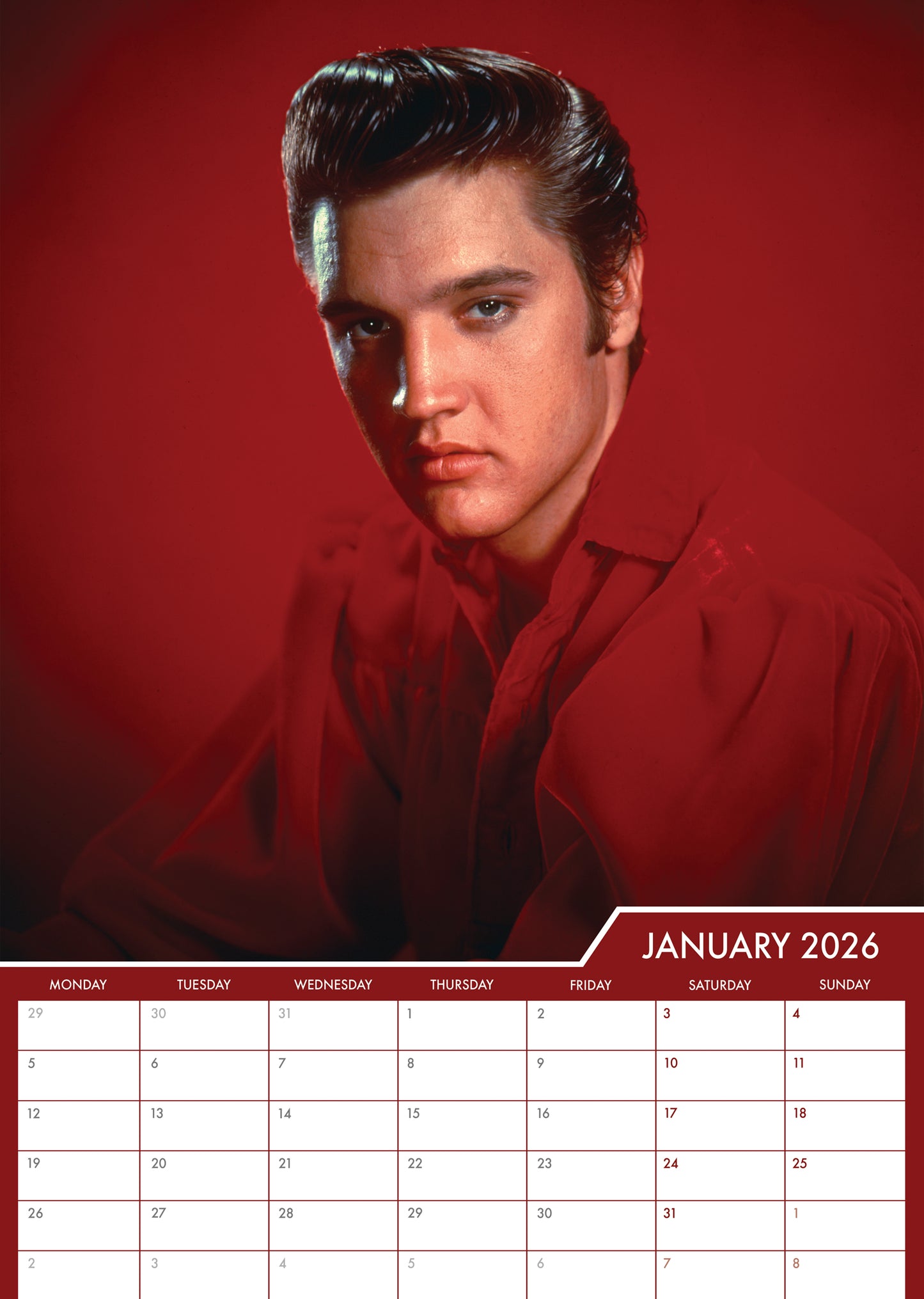 Elvis - A3 Calendar 2026