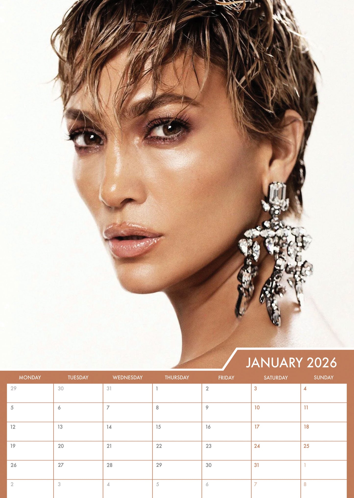 Jennifer Lopez - A3 Calendar 2026