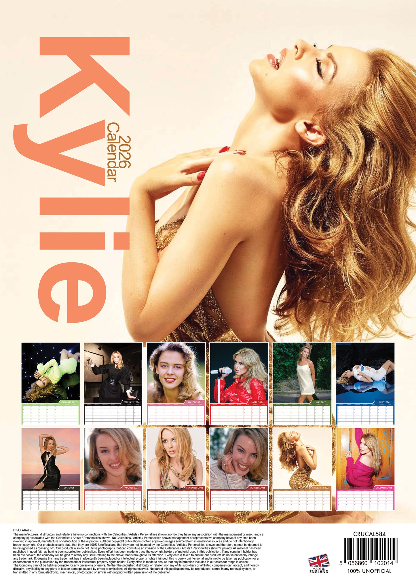 Kylie Minogue - A3 Calendar 2026