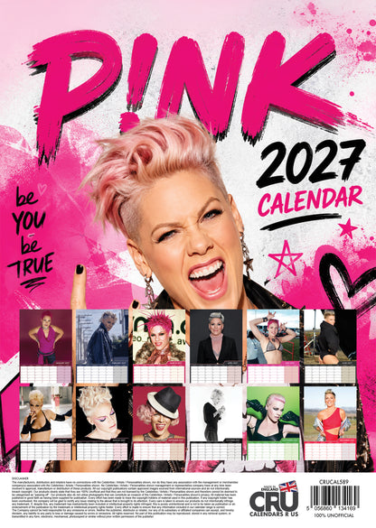 Pink - A3 Calendar 2027