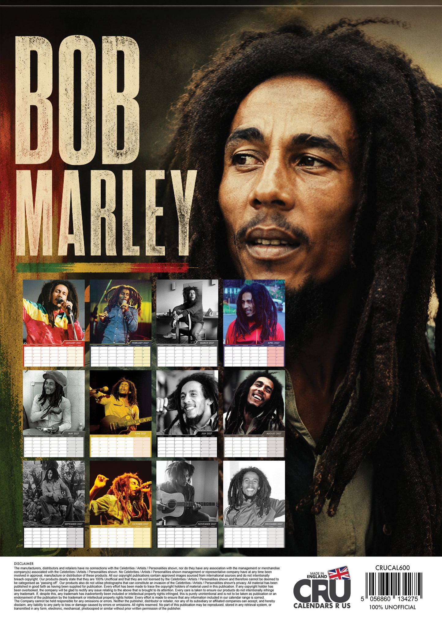 Bob Marley - A3 Calendar 2027