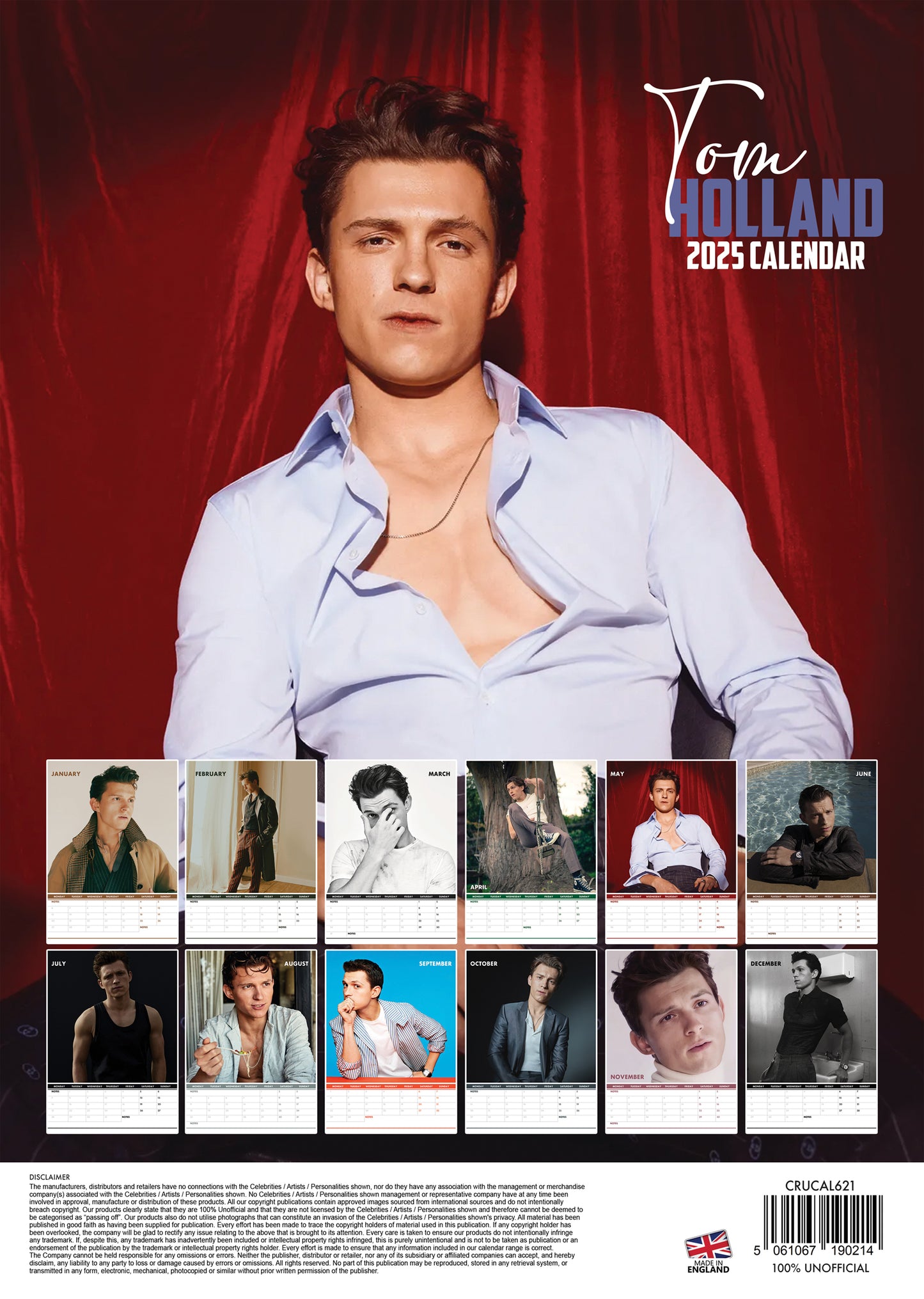 Tom Holland Calendar 2025