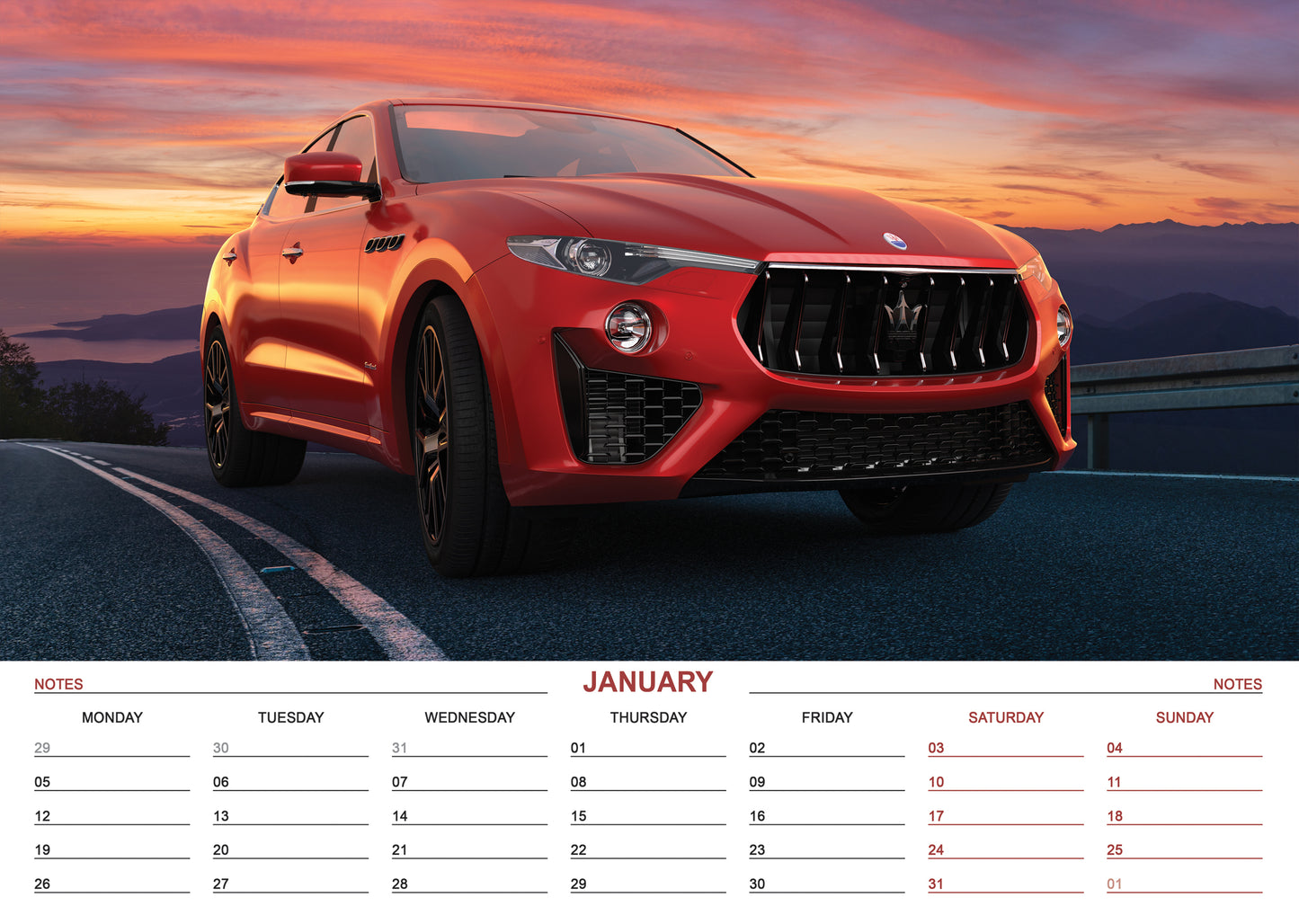 Maserati - A3 Calendar 2026