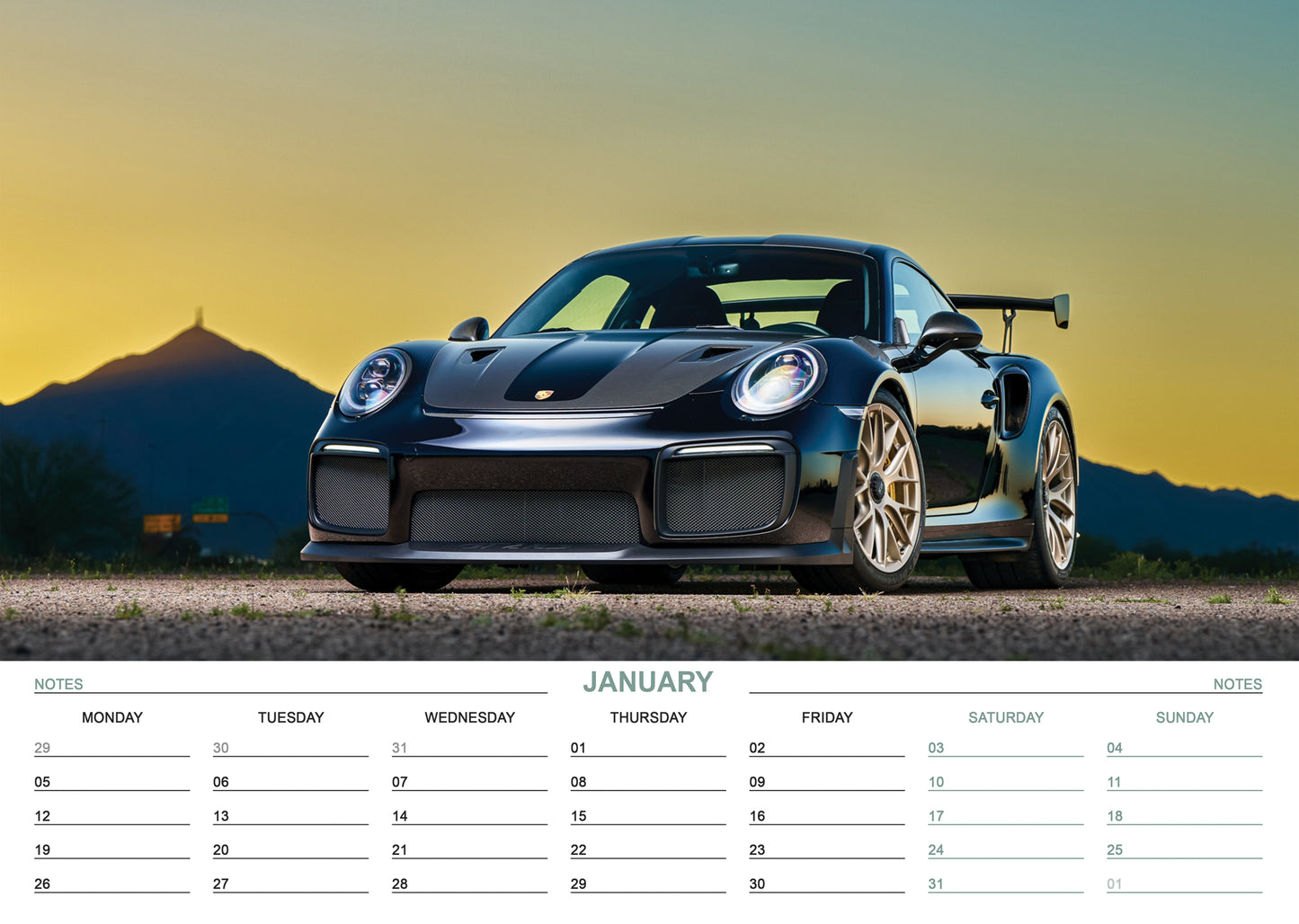 Porsche - A3 Calendar 2026