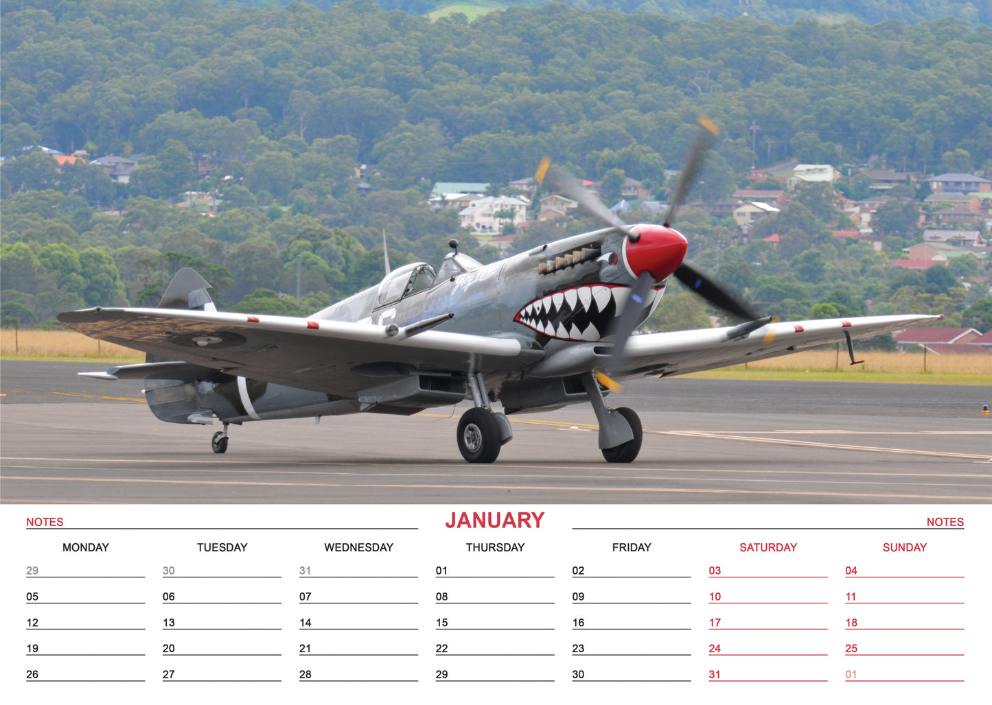 Spitfires - A3 Calendar 2026